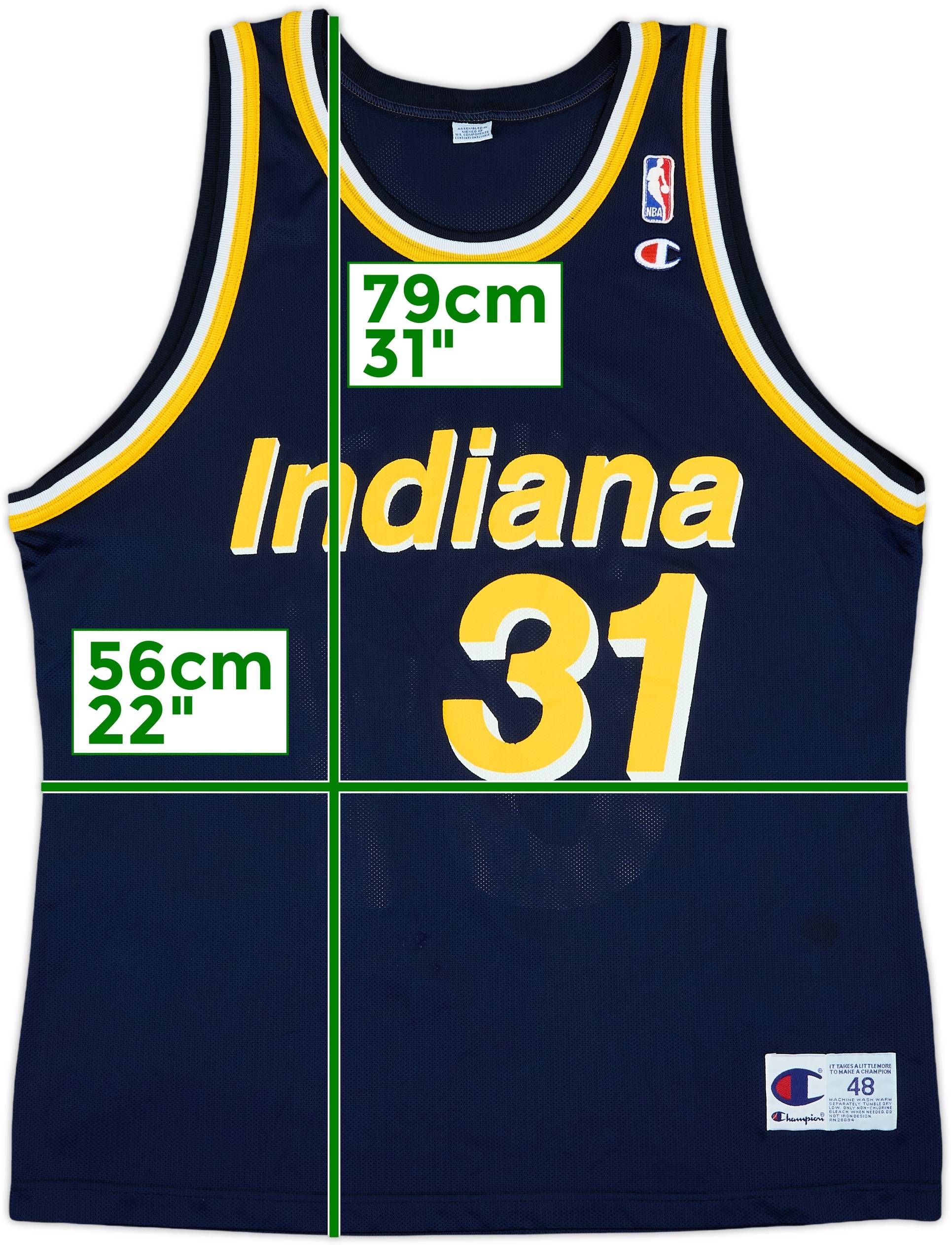 1995-97 Indiana Pacers Miller #31 Champion Away Jersey - 9/10 - (XL)