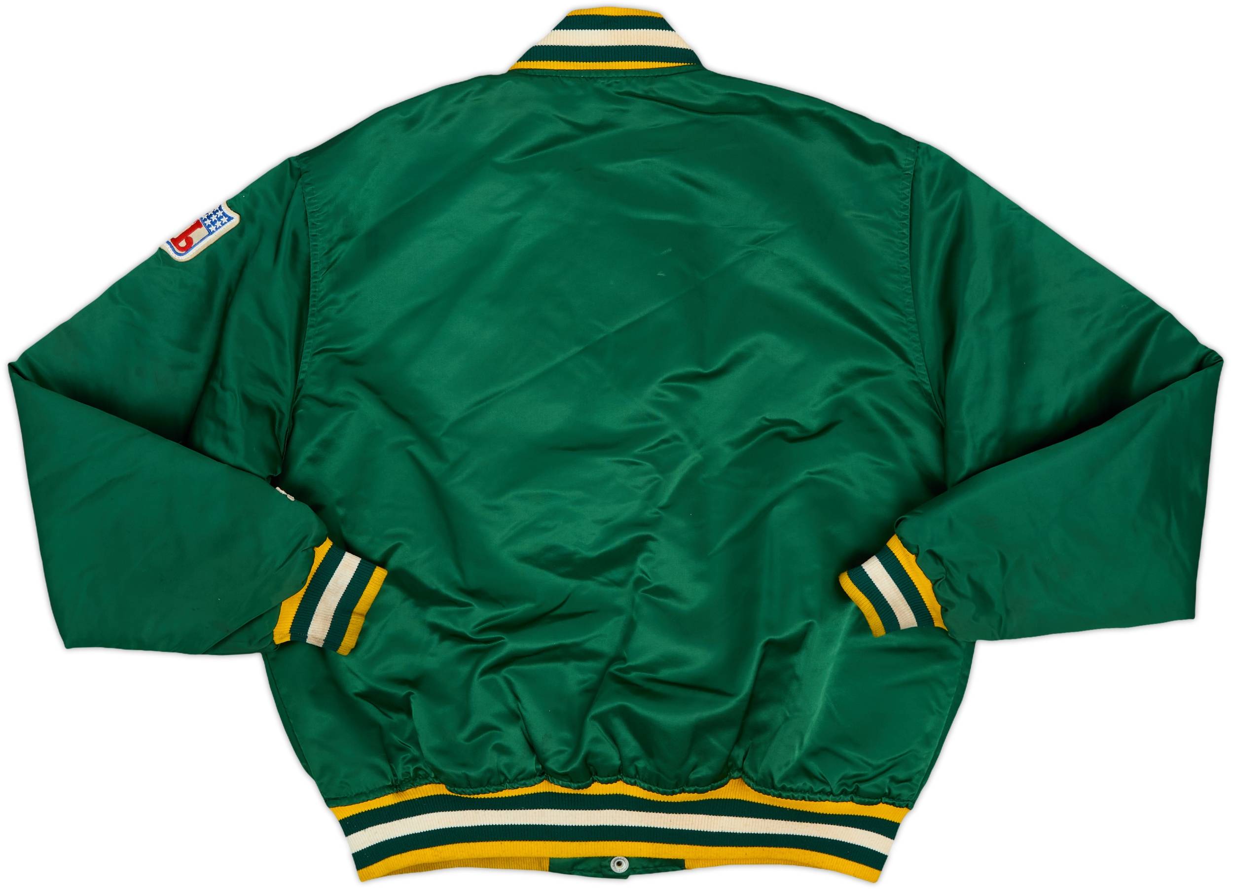レバークーゼン ジャケット サッカー 80s 1980s Green Bay Packers Starter Satin Varsity Jacket - 6/10 - (L)