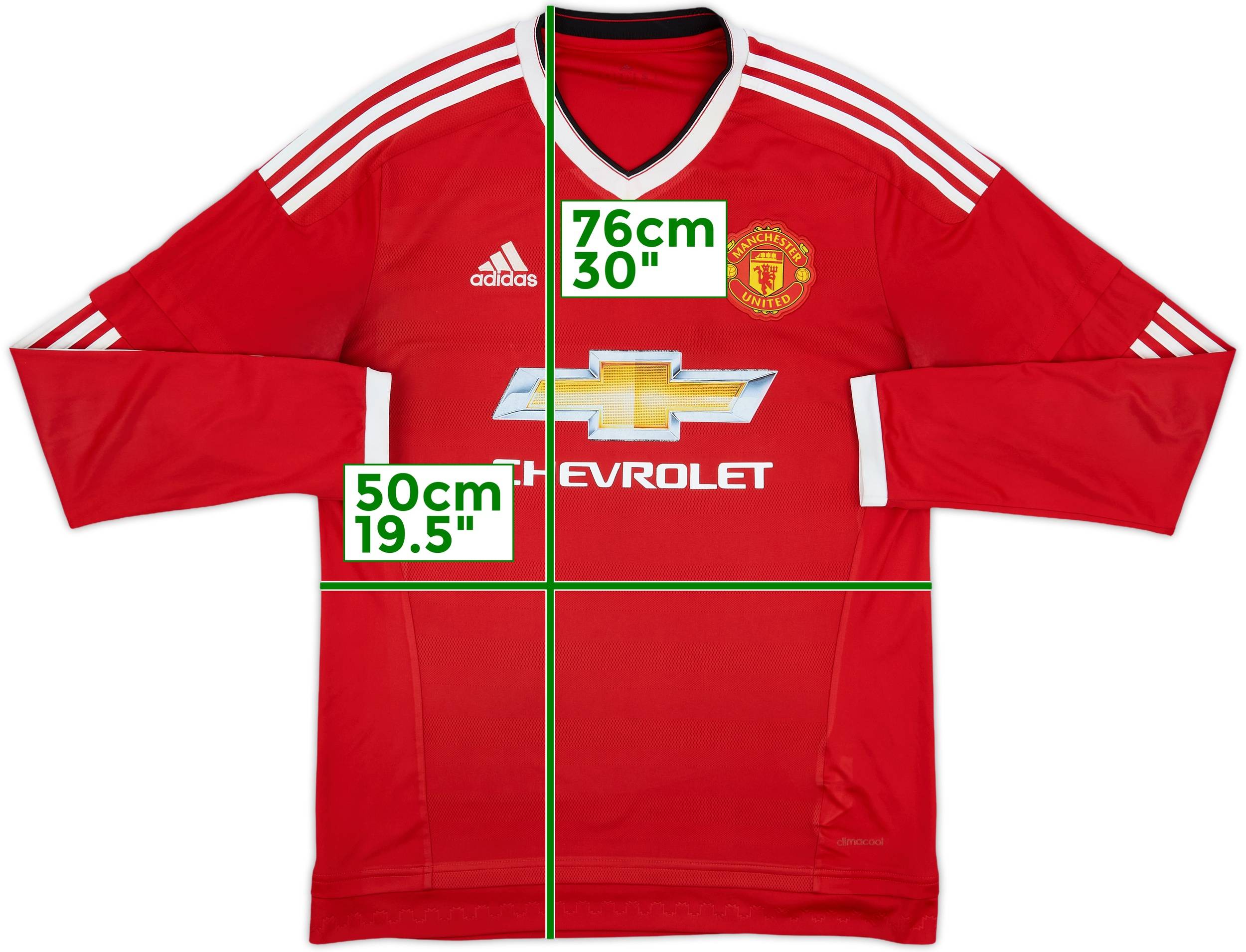 2015-16 Manchester United Home L/S Shirt - 5/10 - (M)