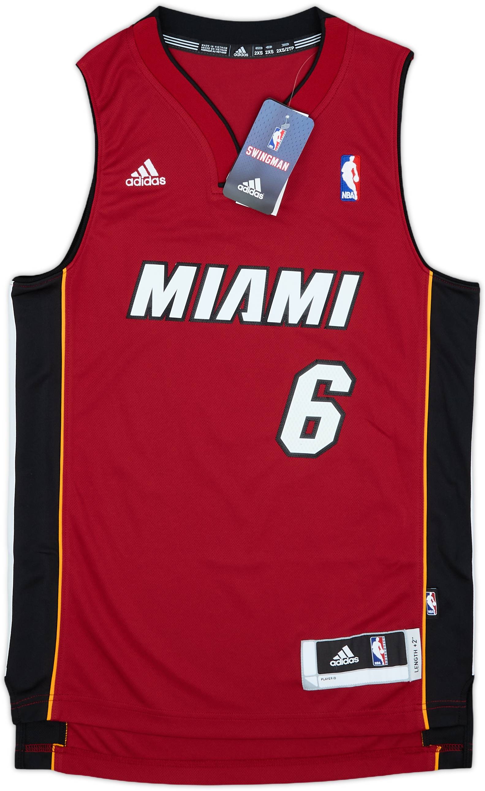 2010-14 Miami Heat James #6 adidas Swingman Alternate Jersey (XXS)