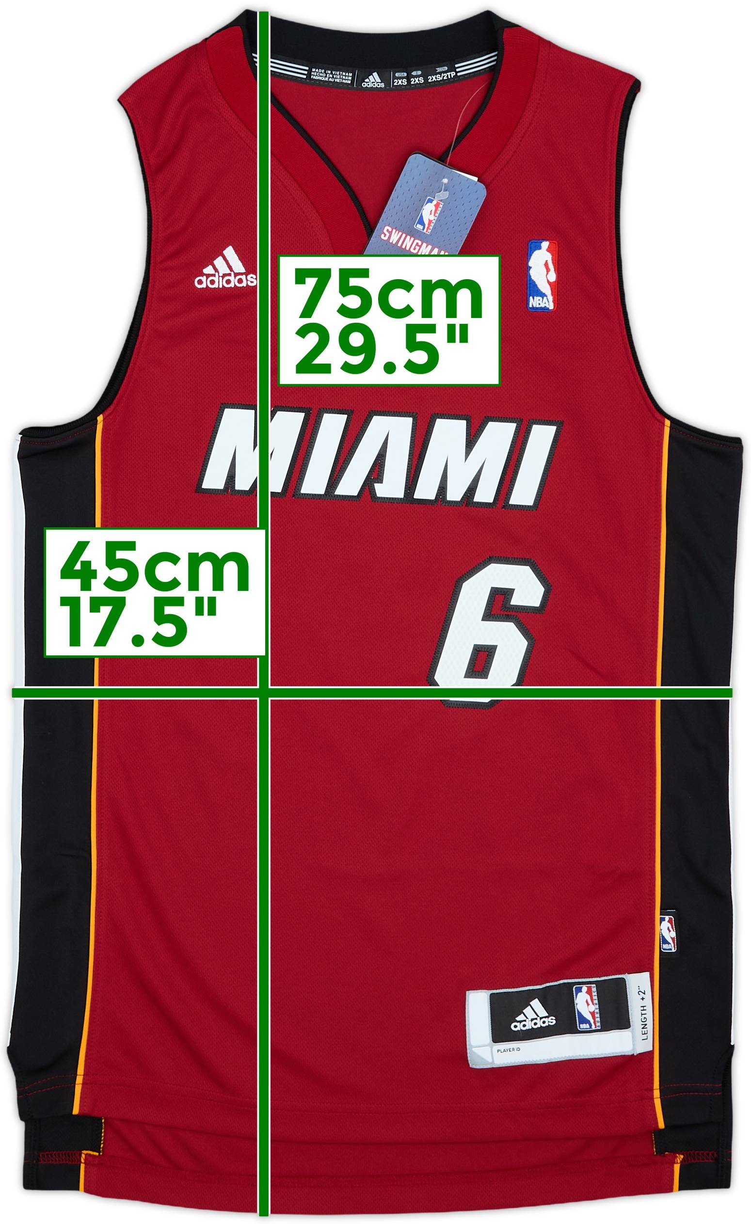 2010-14 Miami Heat James #6 adidas Swingman Alternate Jersey (XXS)