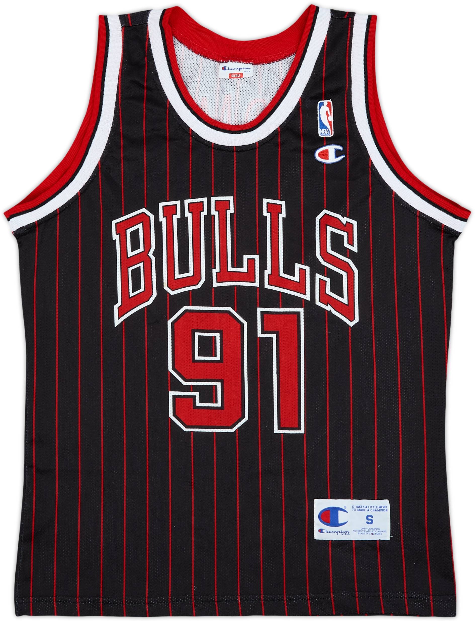1995-97 Chicago Bulls Rodman #91 Champion Alternate Jersey - 9/10