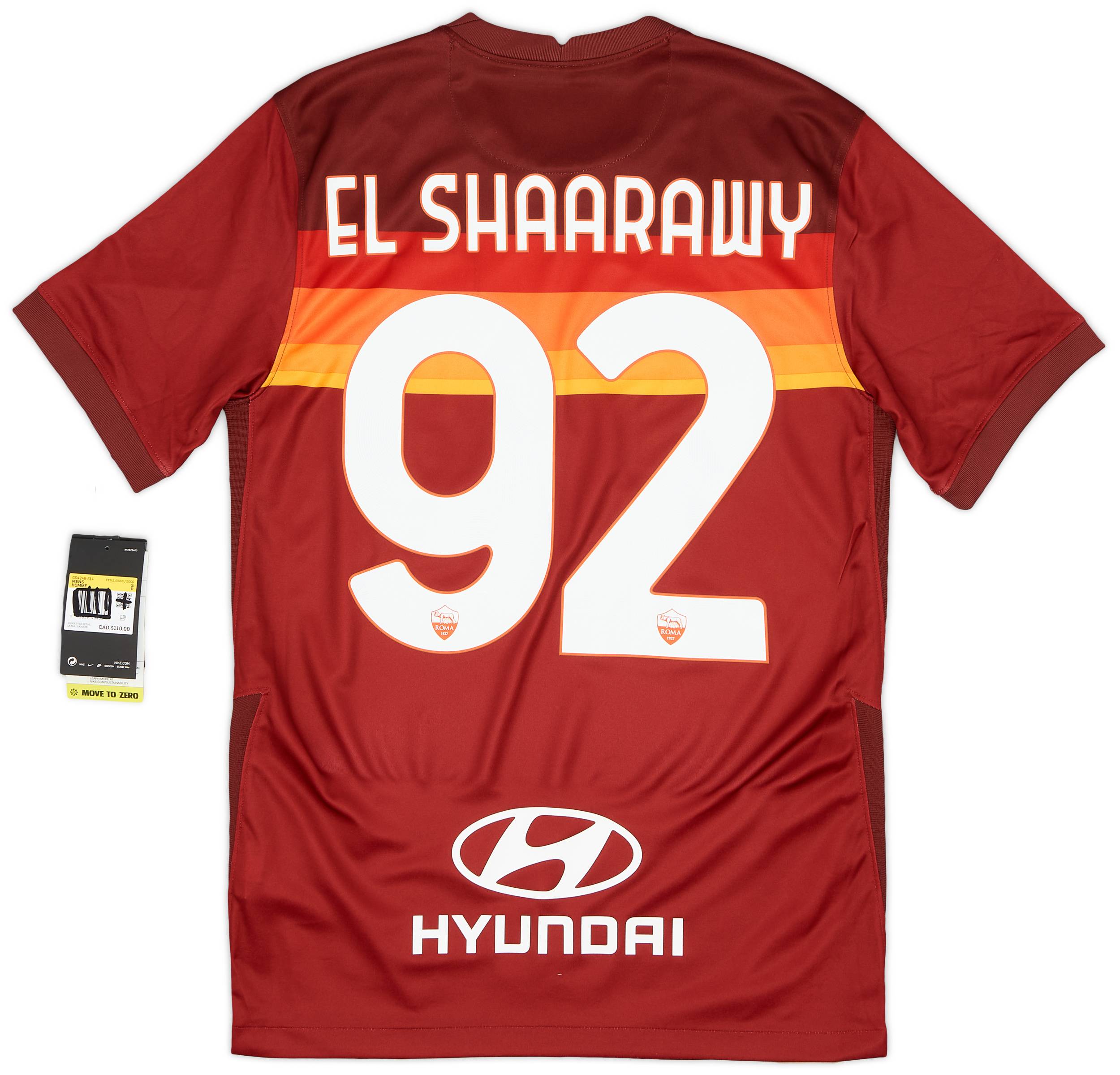 2020-21 Roma Home Shirt El Shaarawy #92 (S)