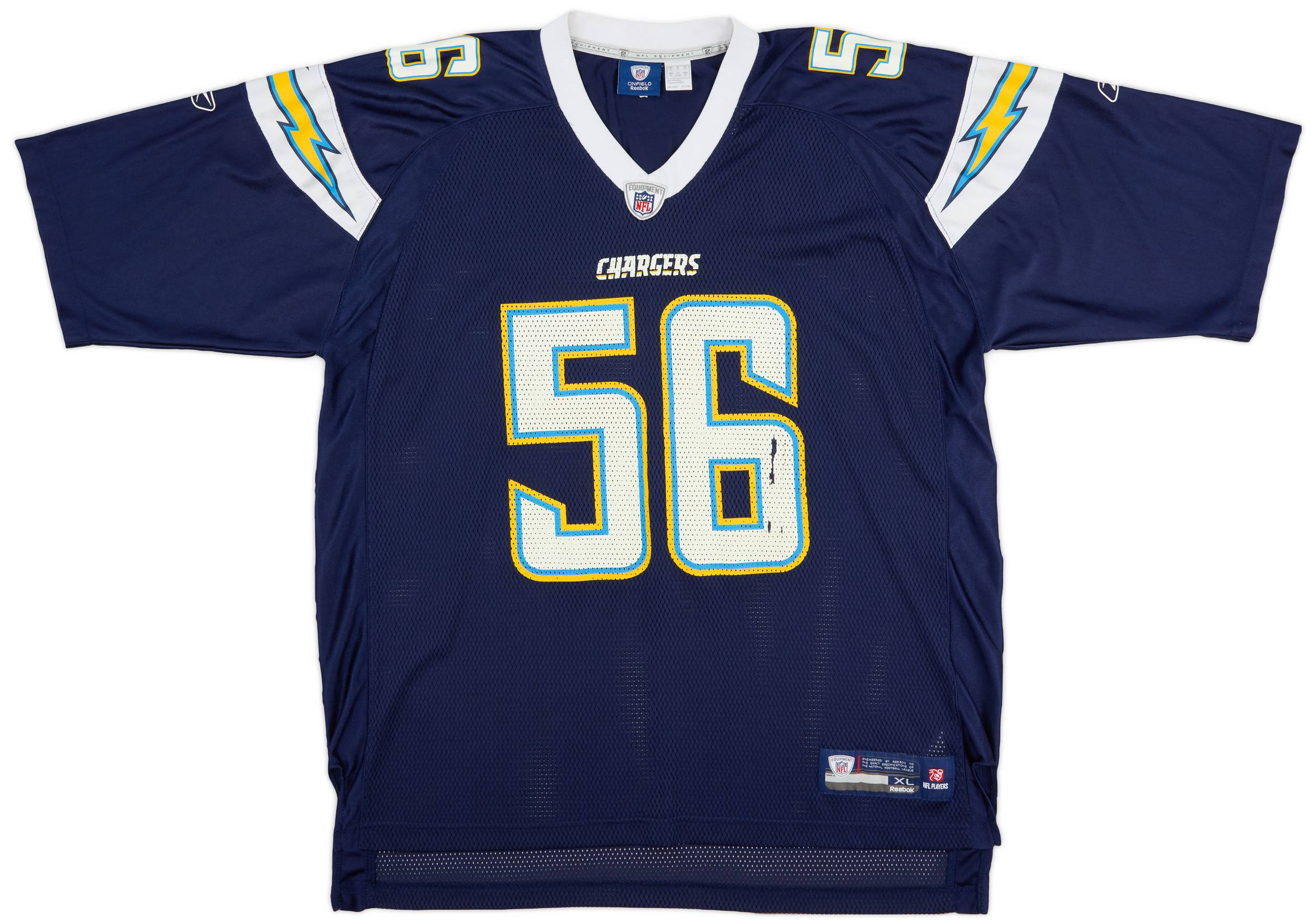 2008 10 San Diego Chargers Merriman 56 Reebok On Field Home Jersey Good XL