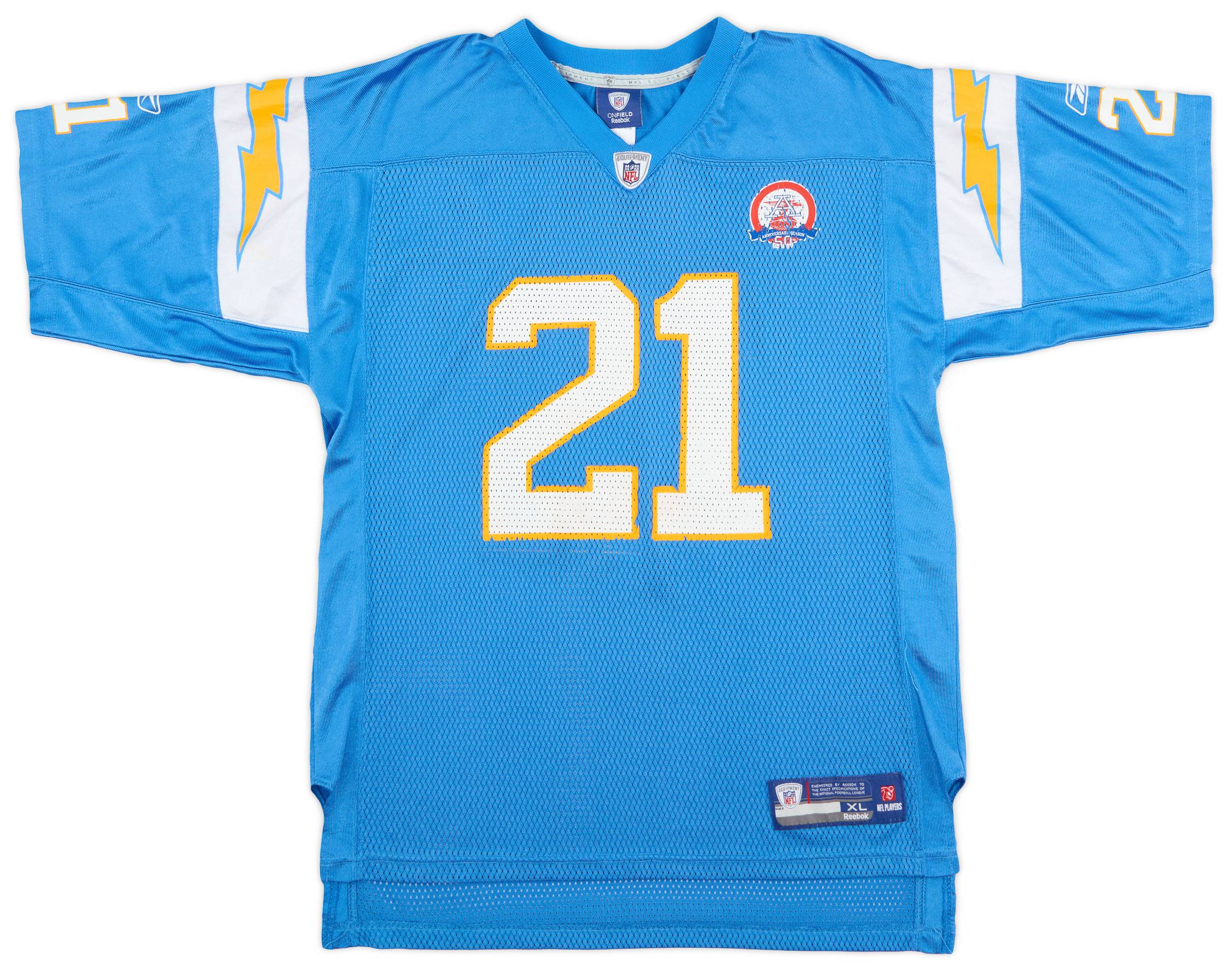 2009 San Diego Chargers Tomlinson #21 Reebok On Field Alternate Jersey (Good) XL.Kids