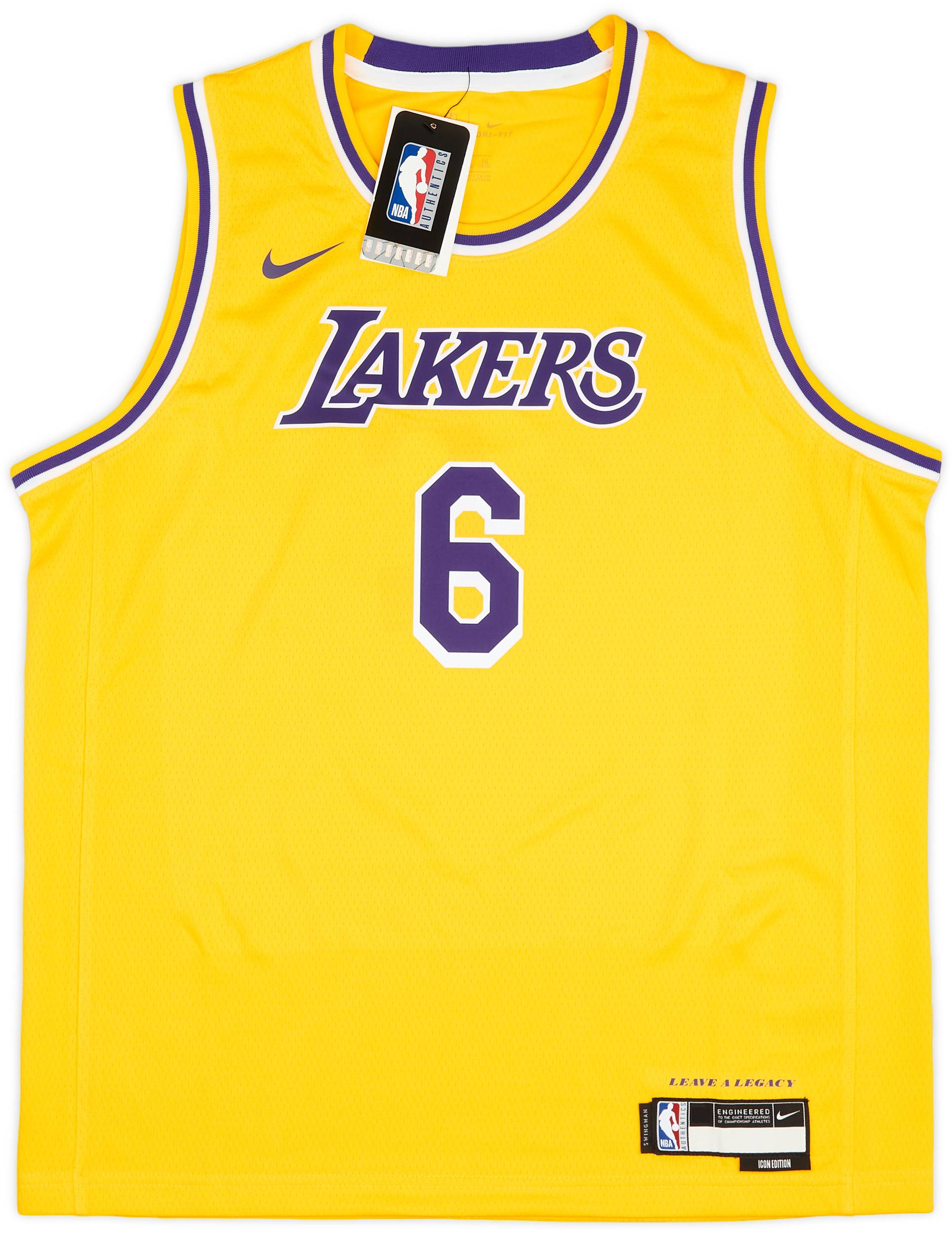 2021 23 LA Lakers James 6 Nike Swingman Away Jersey XL.Kids