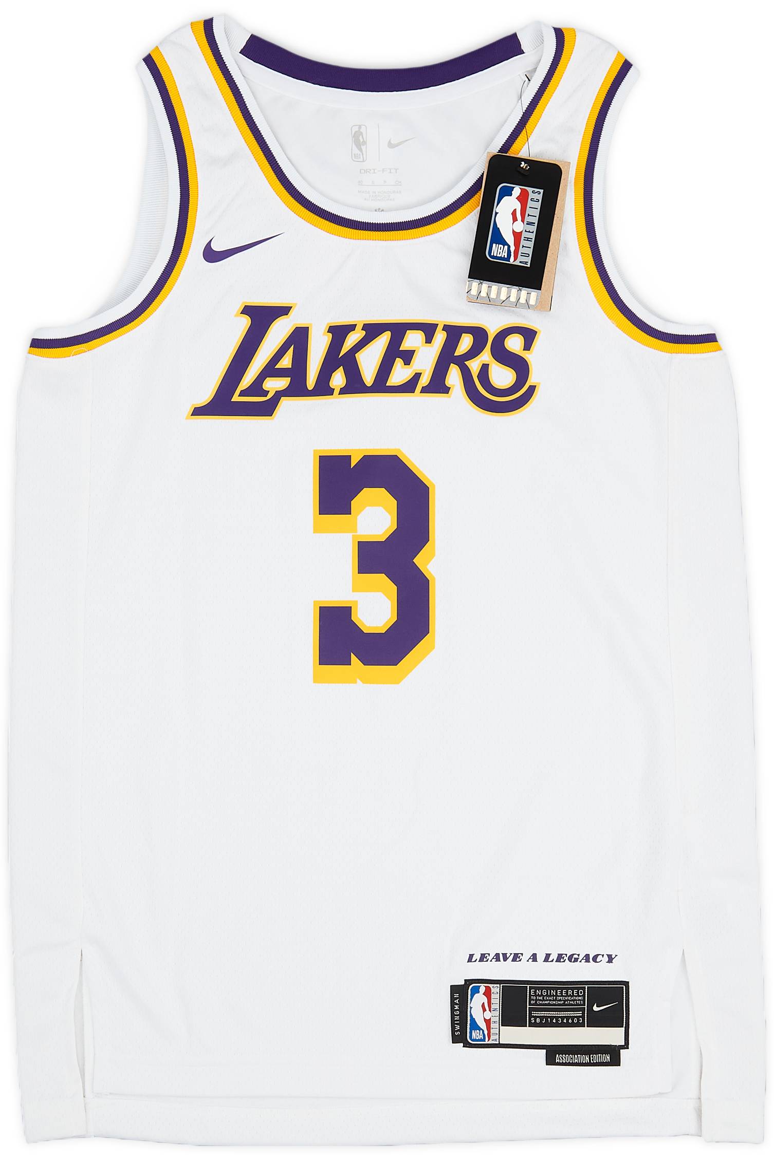 2019-23 LA Lakers Davis #3 Nike Swingman Home Jersey (S)
