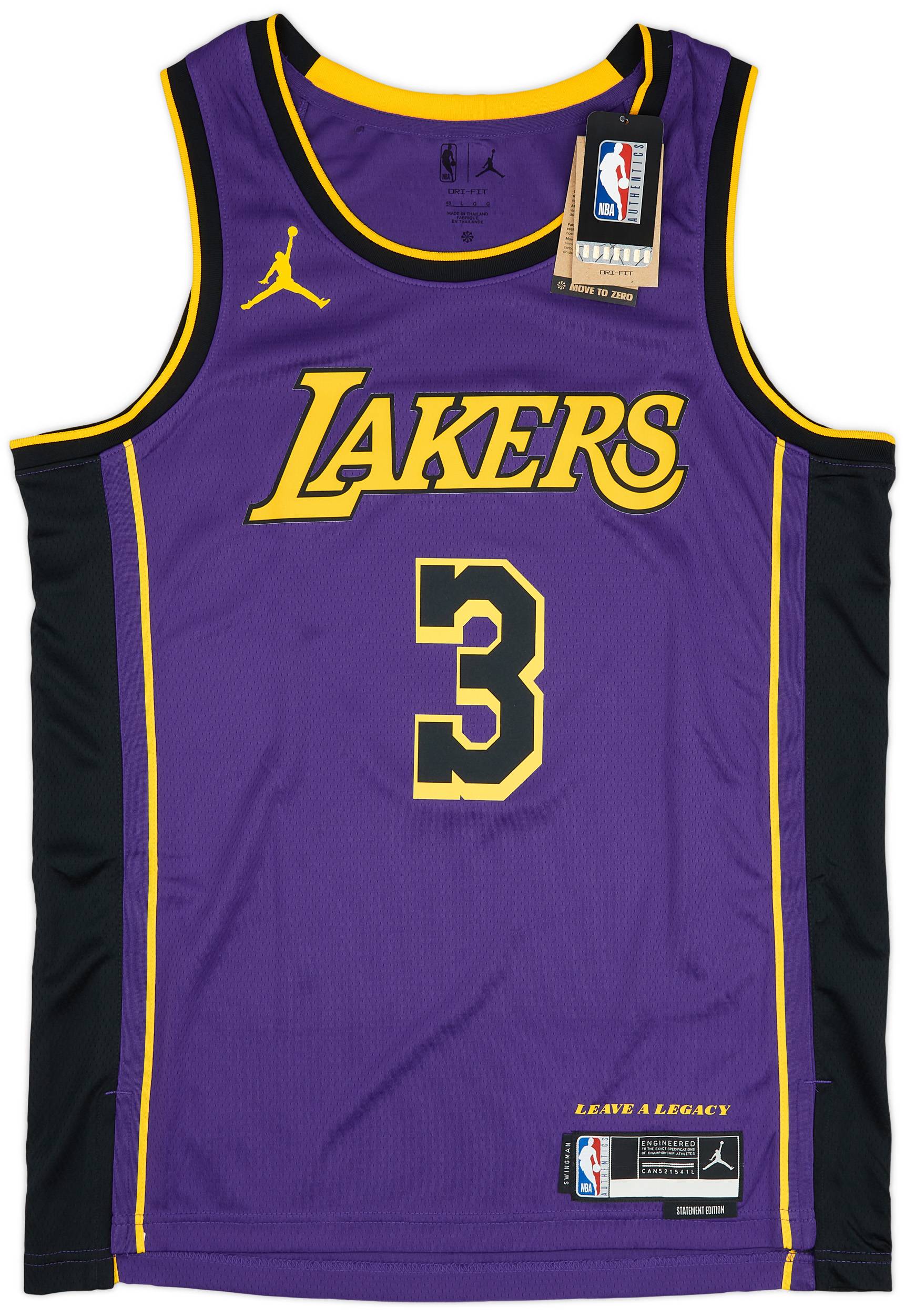 2022 24 LA Lakers Davis 3 Jordan Swingman Alternate Jersey XL