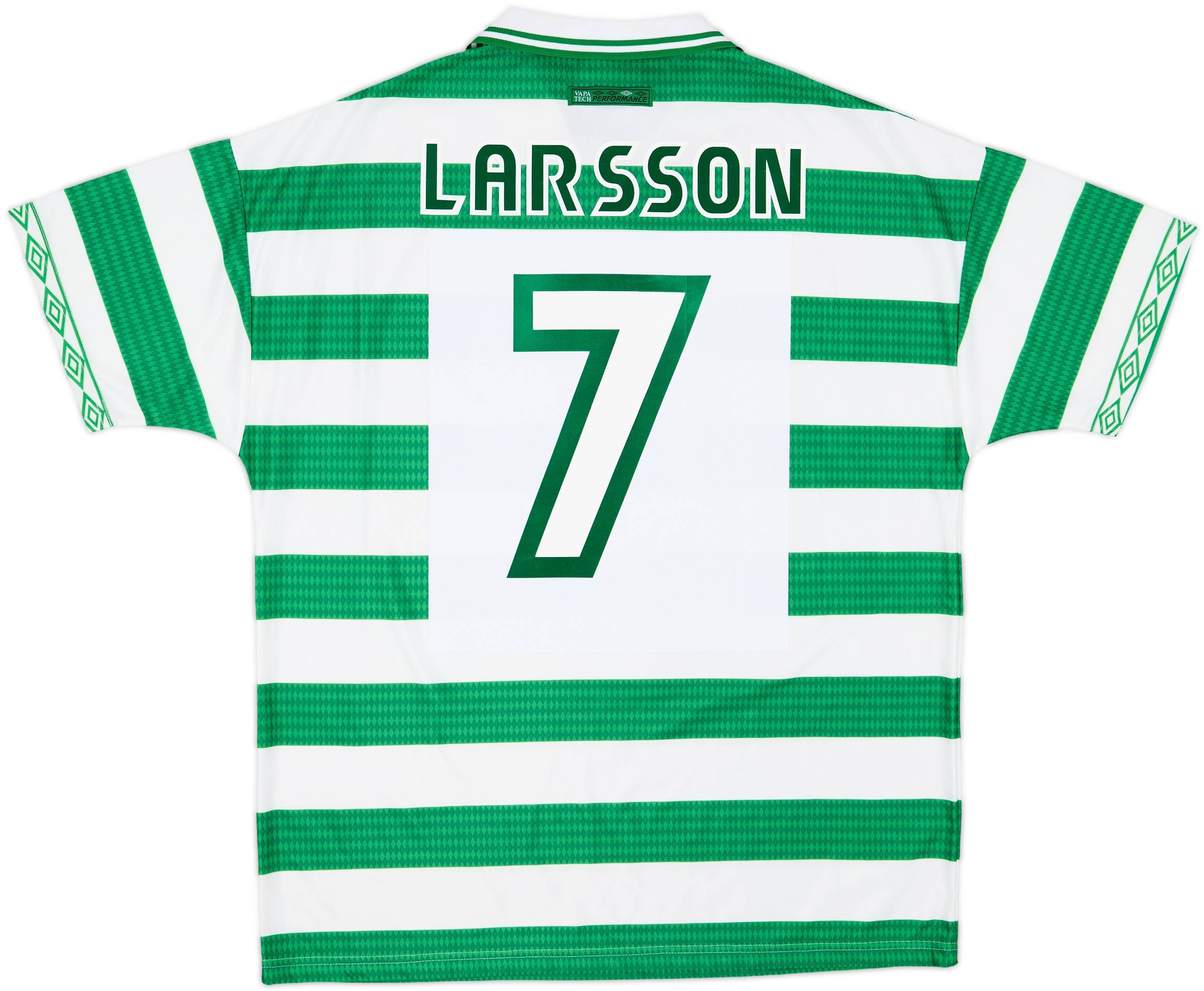 1997-99 Celtic Home Shirt Larsson #7 - 9/10 - (XL)