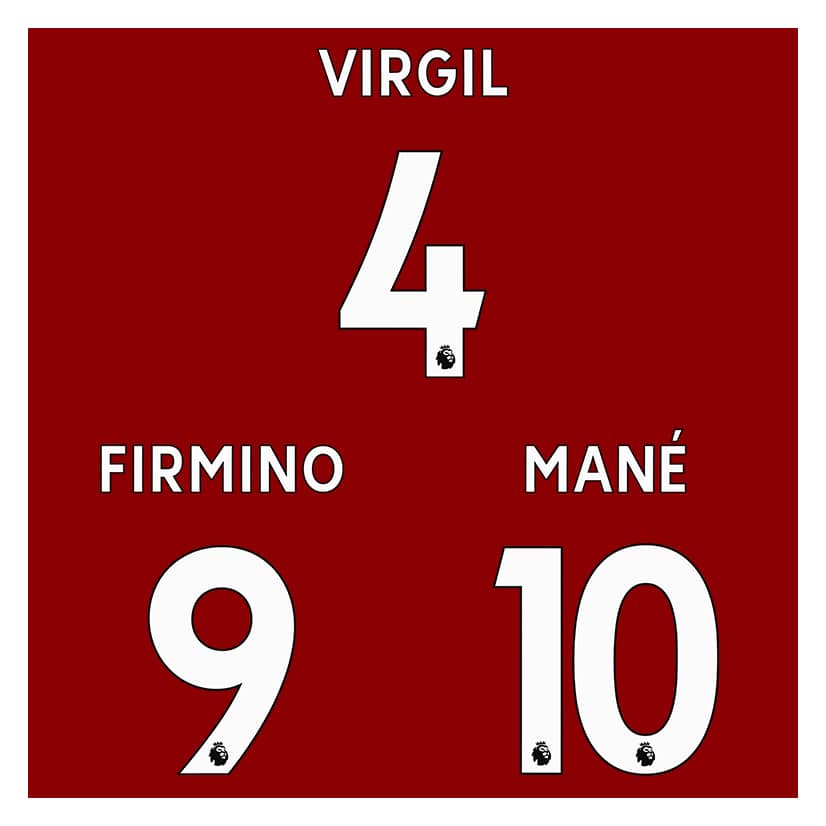 2019-22 Liverpool Premier League White Name Set