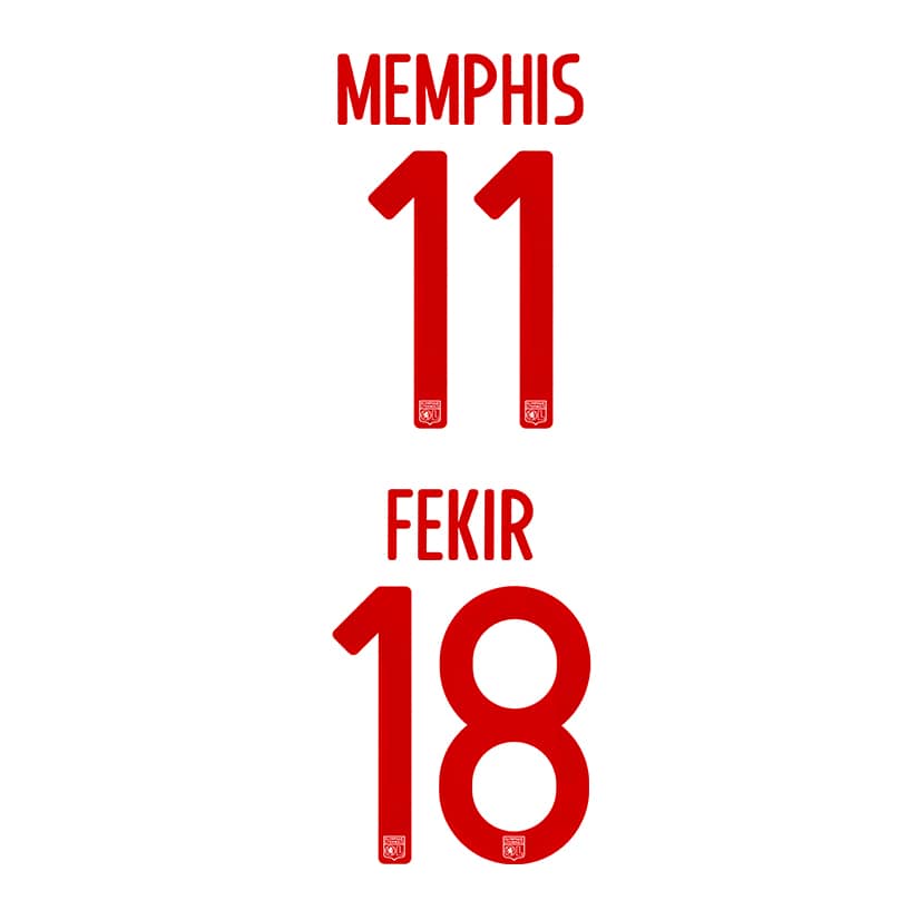 2017-18 Lyon European Home Name Set