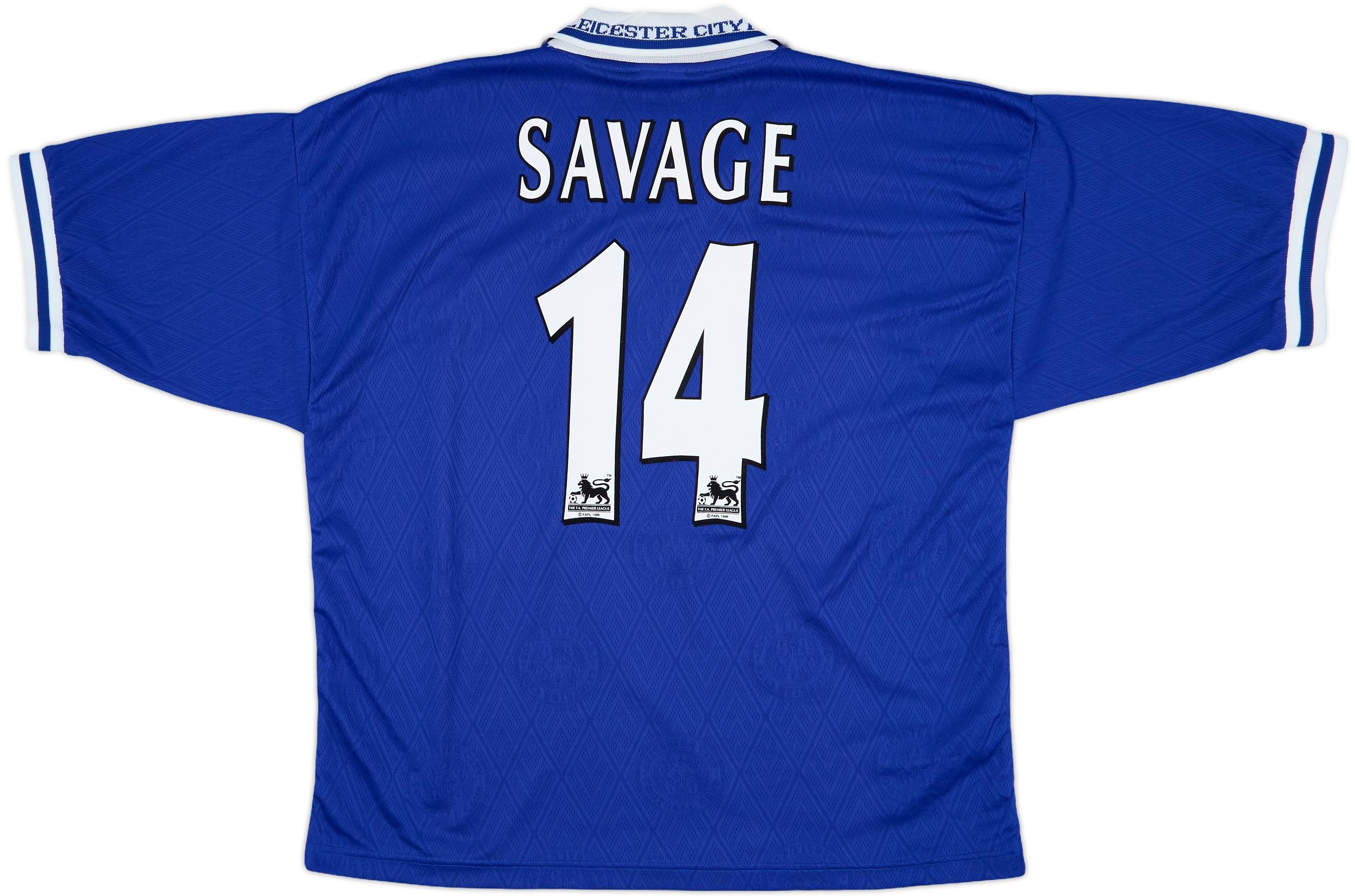 1998-00 Leicester Home Shirt Savage #14 - 9/10 - (XL)