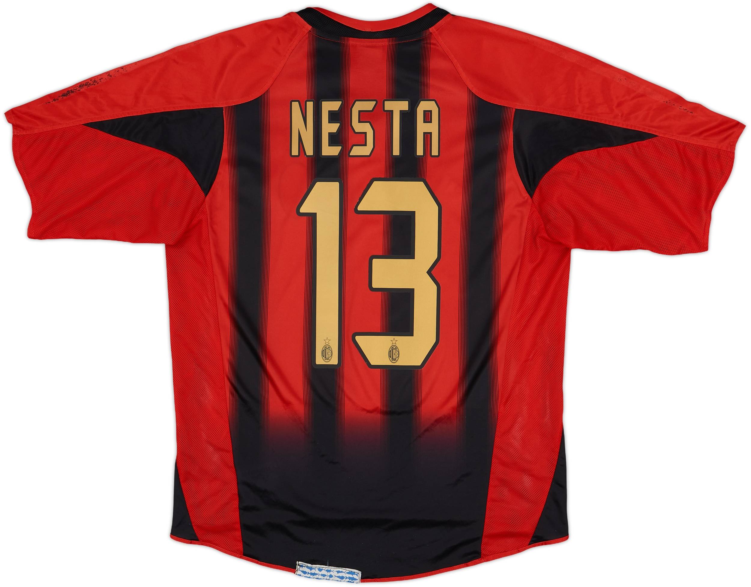 売り切れ必至！ Home Milan AC 2004-05 Shirt (M) - 5/10 - #13 Nesta ウェア