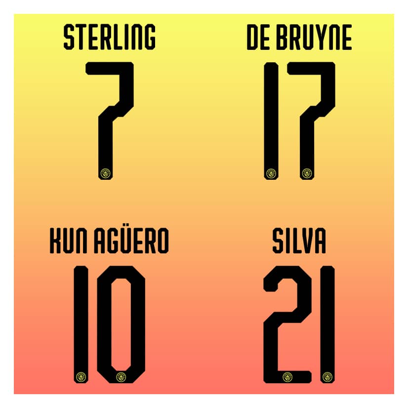 2019-20 Manchester City European/Cup Third Name Set