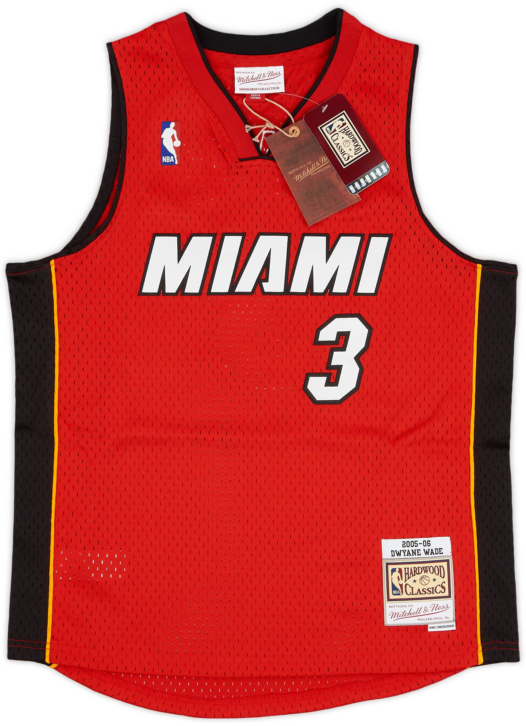 2005 06 Miami Heat Wade 3 Mitchell Ness Hardwood Classics Swingman Away Jersey L.Kids