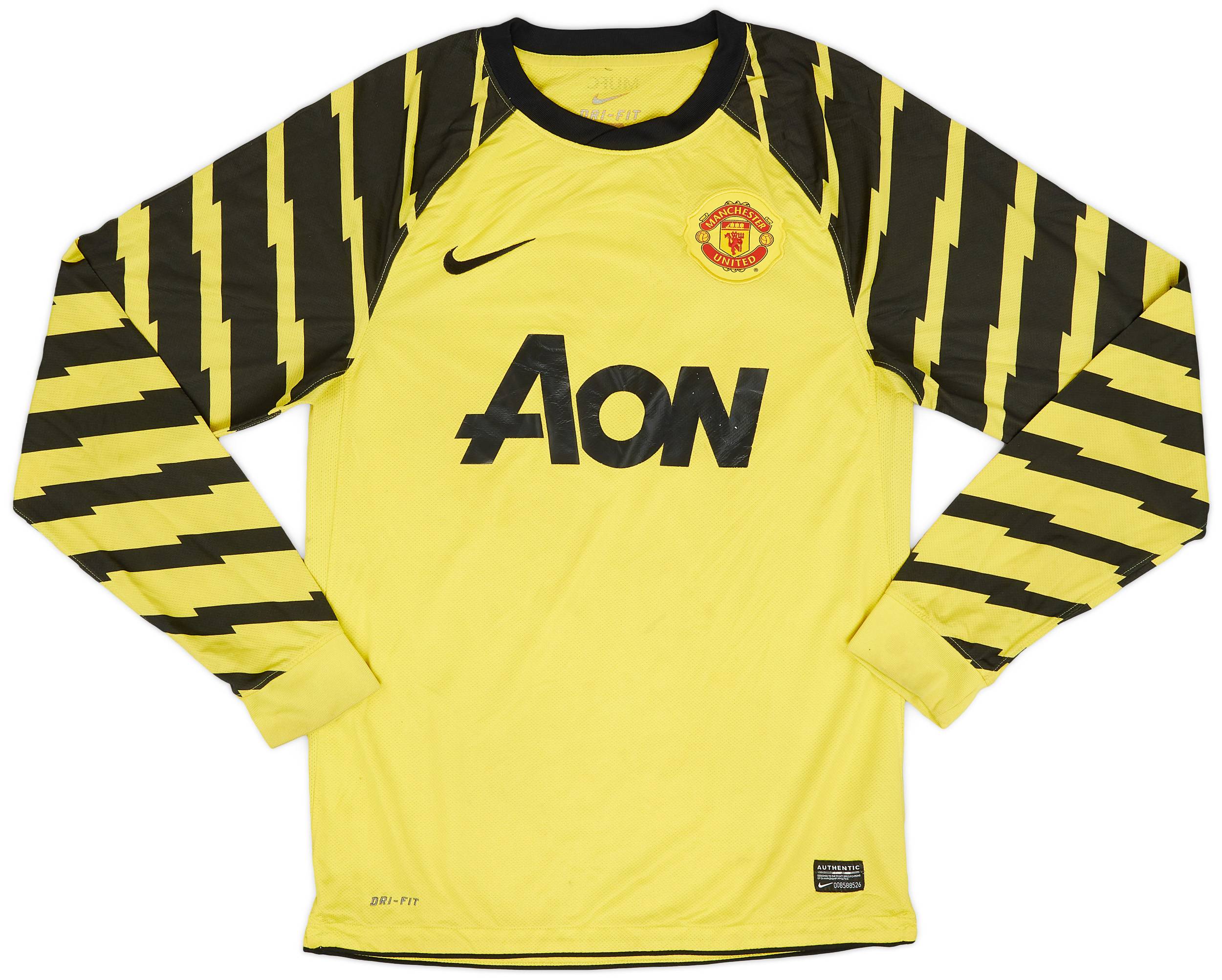 2010 11 Manchester United Yellow GK Shirt 5 10 S