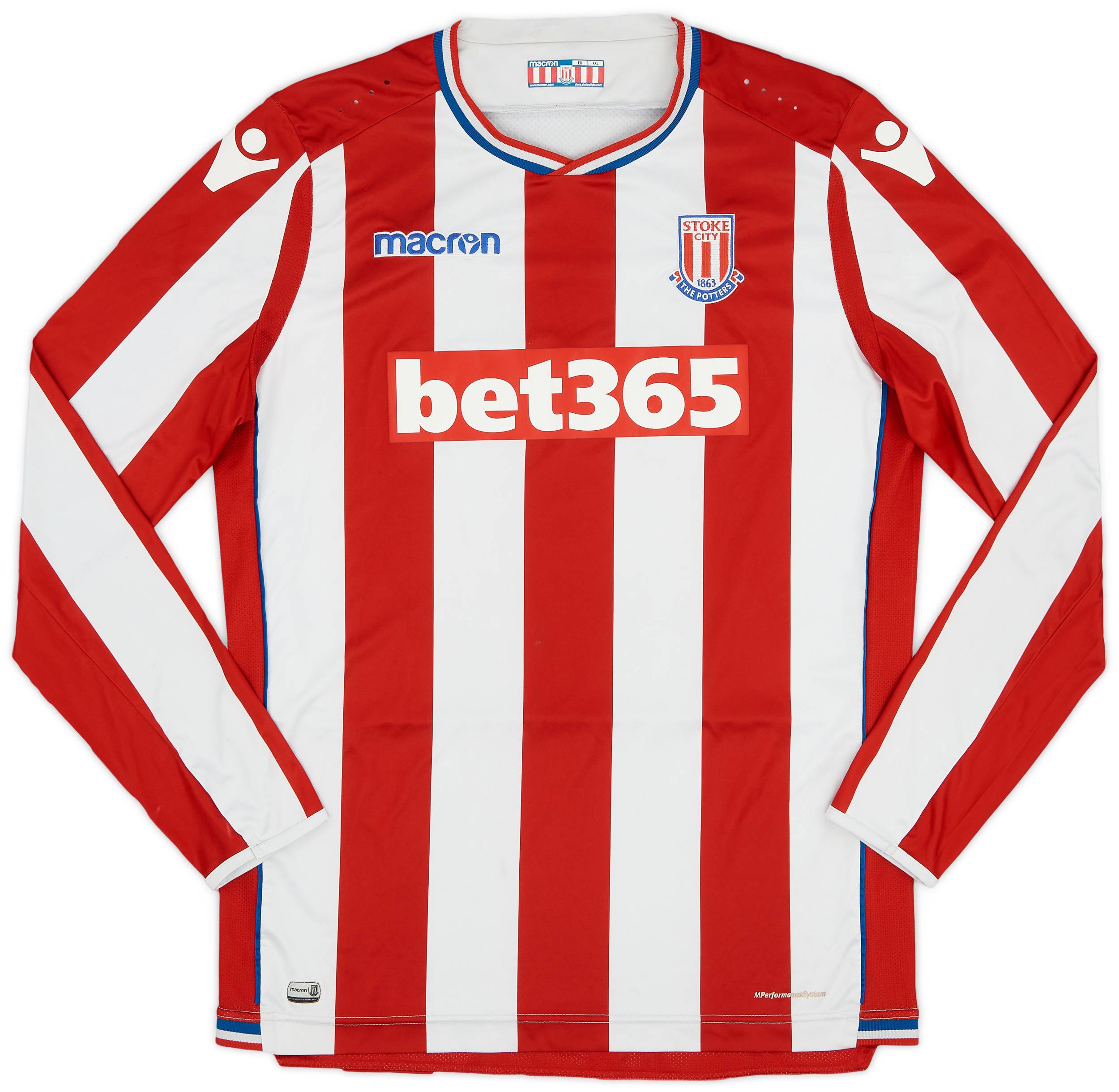2017-18 Stoke City Home L/S Shirt - 6/10 - (XXL)