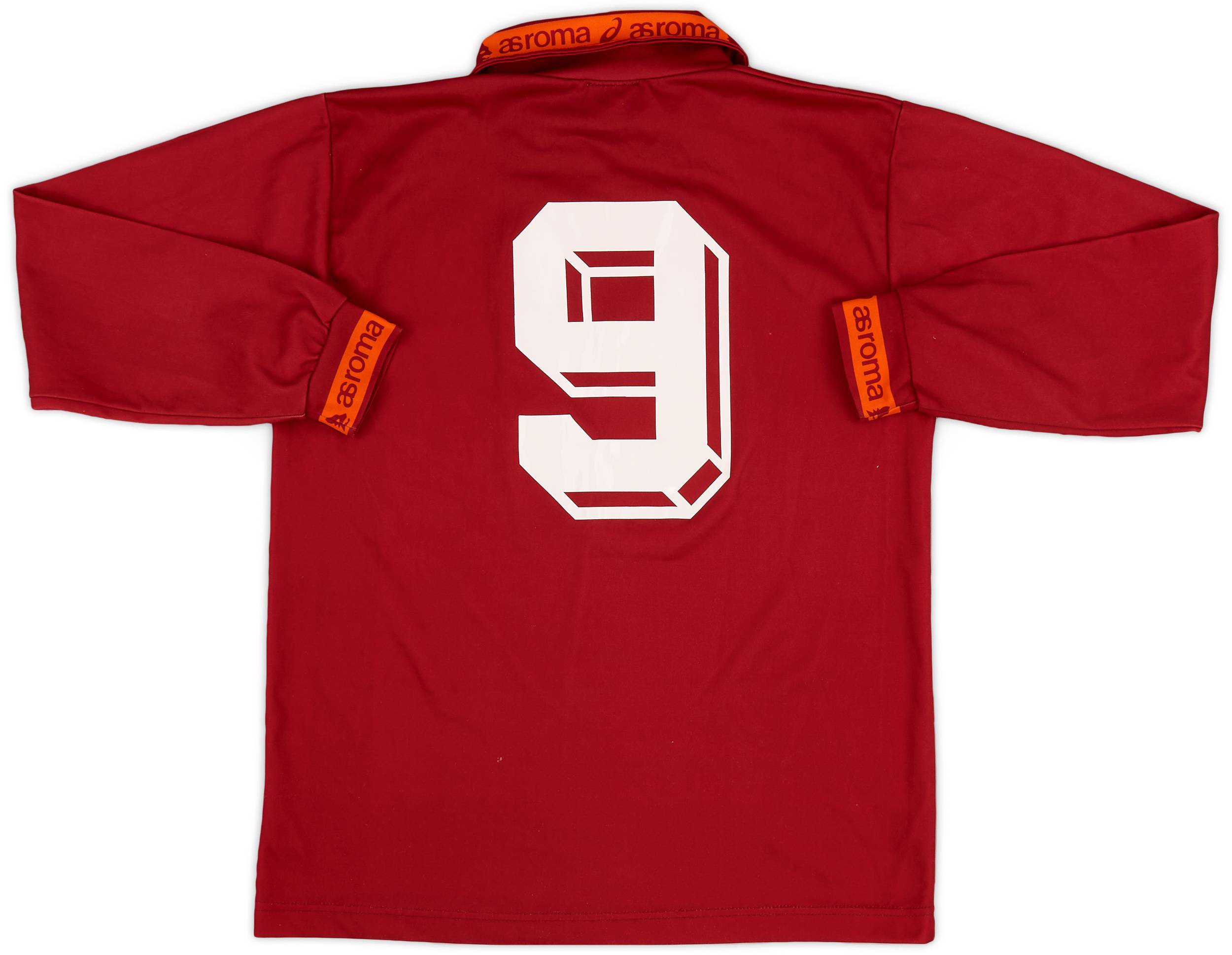 1994-95 Roma Home L/S Shirt #9 (Moriero) - 7/10 - (S)