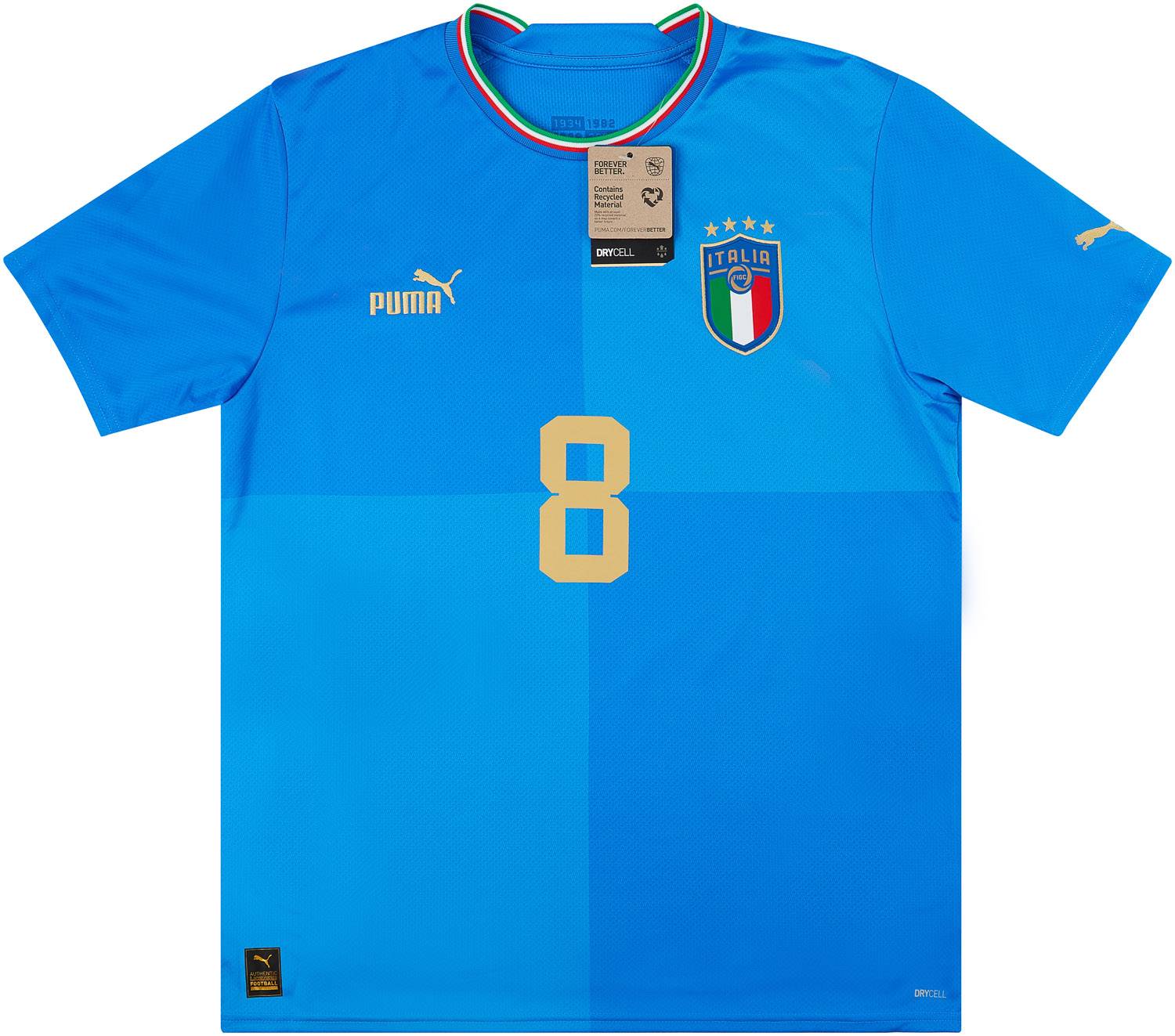 PUMA イタリア代表 Jorginho 8番 シャツ L 2022-23 Italy Home Shirt Jorginho #8