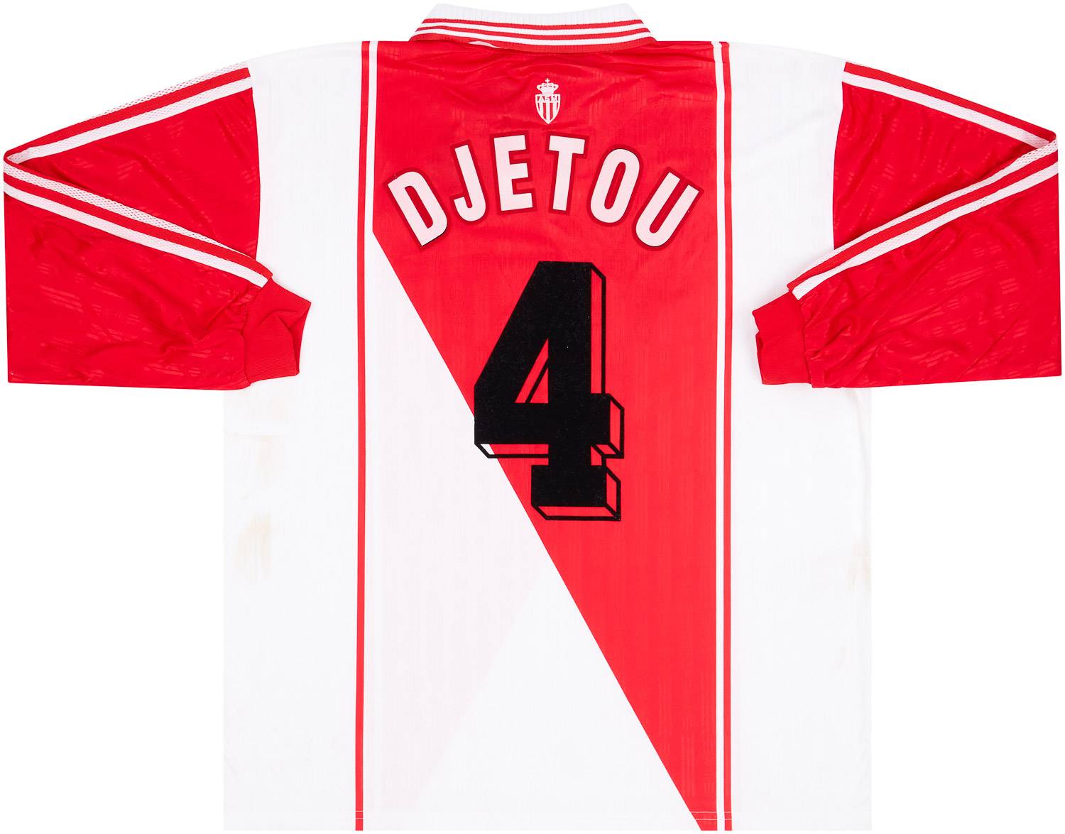 1996-97 Monaco Match Worn UEFA Cup Home L/S Shirt Djetou #4 (v Newcastle)