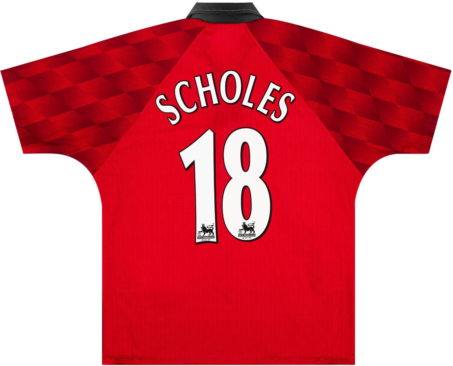 1996-98 Manchester United Home Shirt Scholes #18 - 9/10 - XL
