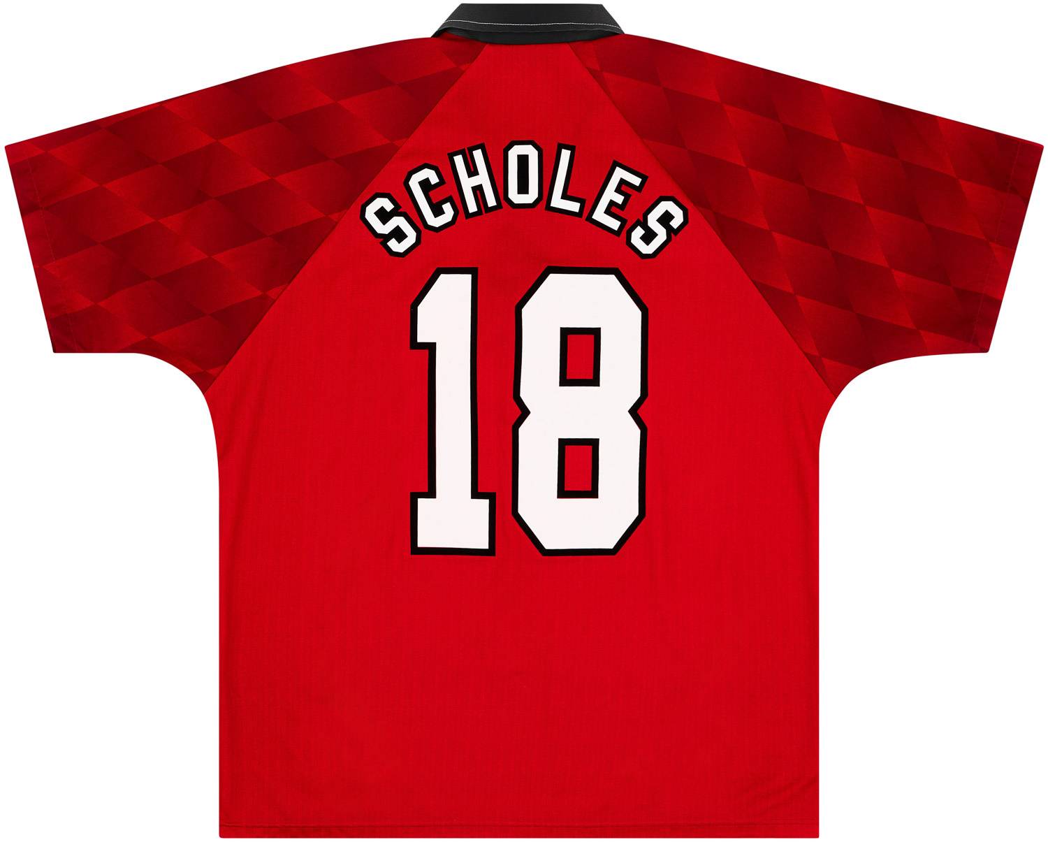 1996-98 Manchester United Home Shirt Scholes #18 - 8/10 - XL