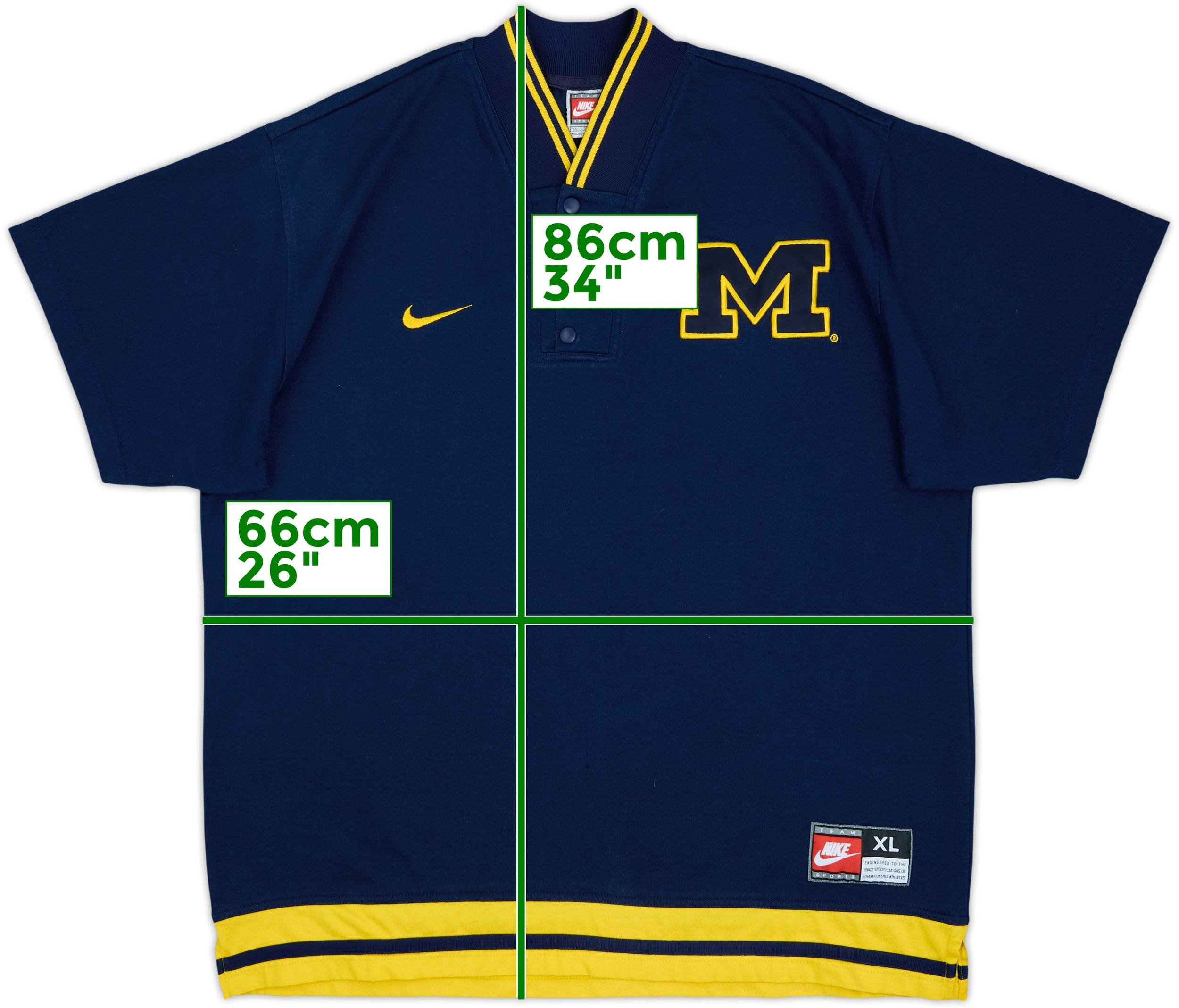 1990s Michigan Wolverines Nike Authentic Shooting Shirt - 9/10 - (XL)