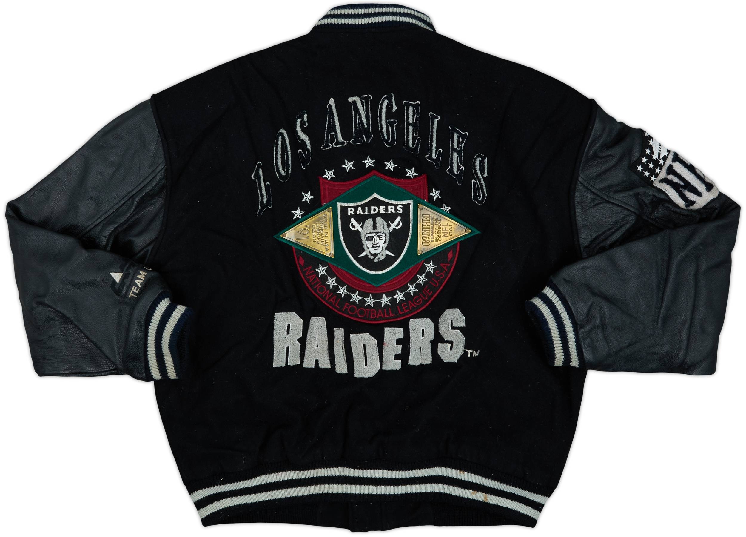 激レア Campri Raiders NFL ジャケット 1991 Los Angeles Raiders Campri Teamline Varsity Jacket - 8/10 - (L)