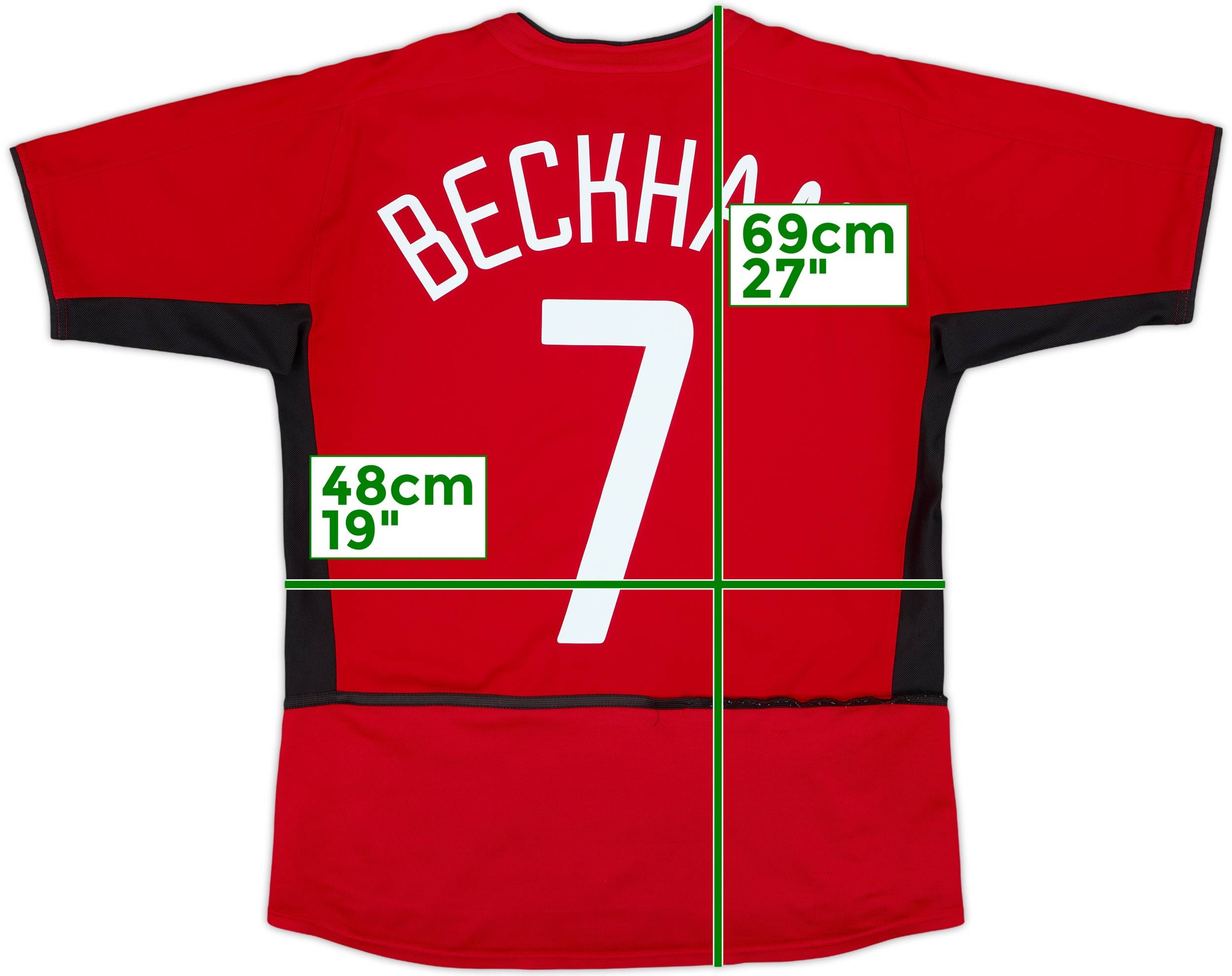 2002-04 Manchester United Home Shirt Beckham #7 - 5/10 - (XL.Boys)