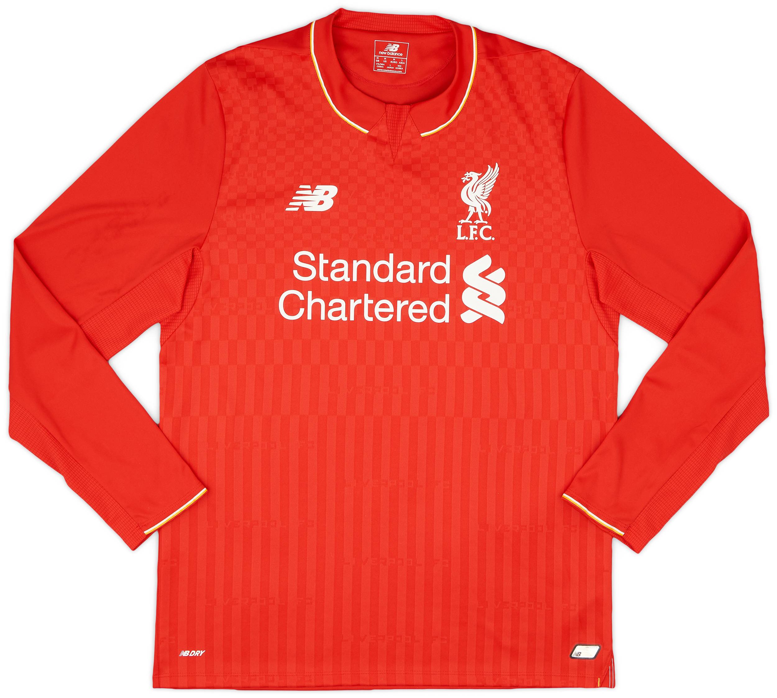 2015-16 Liverpool Home L/S Shirt - 8/10 - (M)