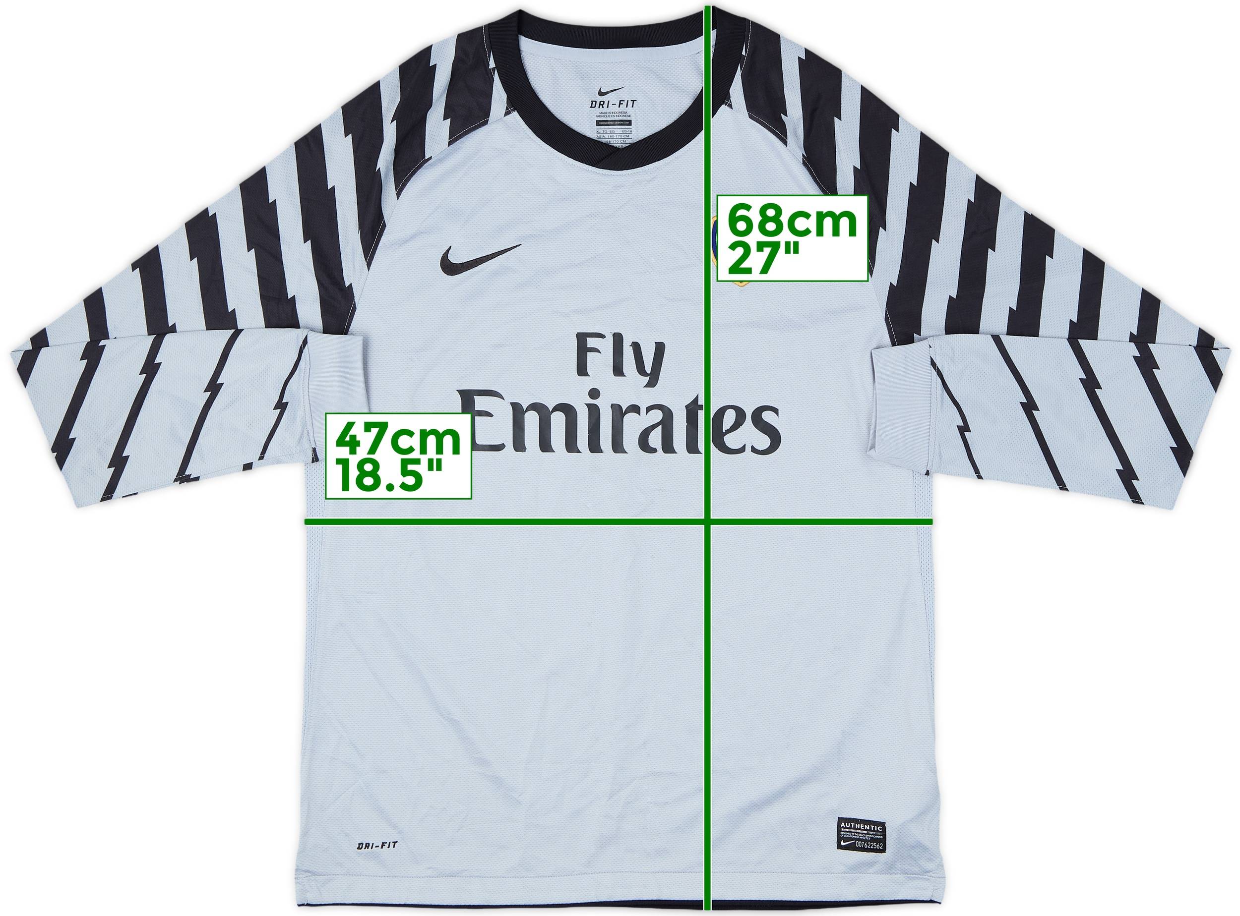 2010-11 Arsenal Grey GK Shirt - 6/10 - (XL.Boys)