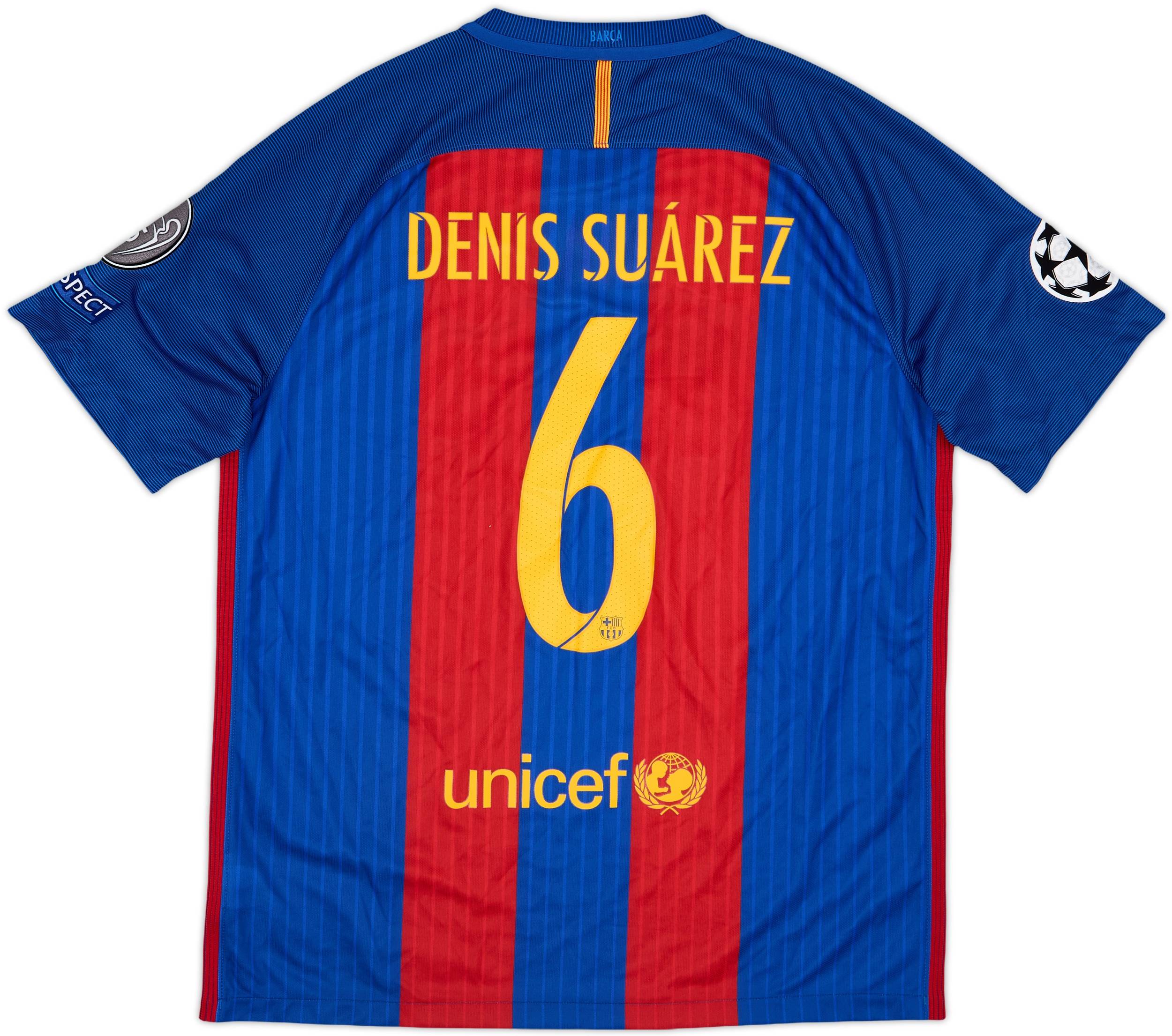 2016-17 Barcelona Home Shirt Denis Suarez #6 (L)