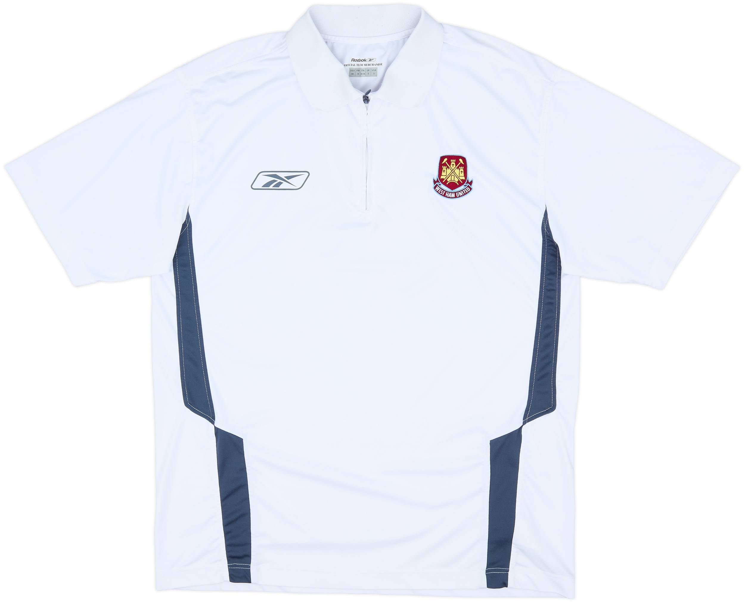 2004-05 West Ham Reebok 1/4 Zip Polo Shirt - 7/10 - (S)