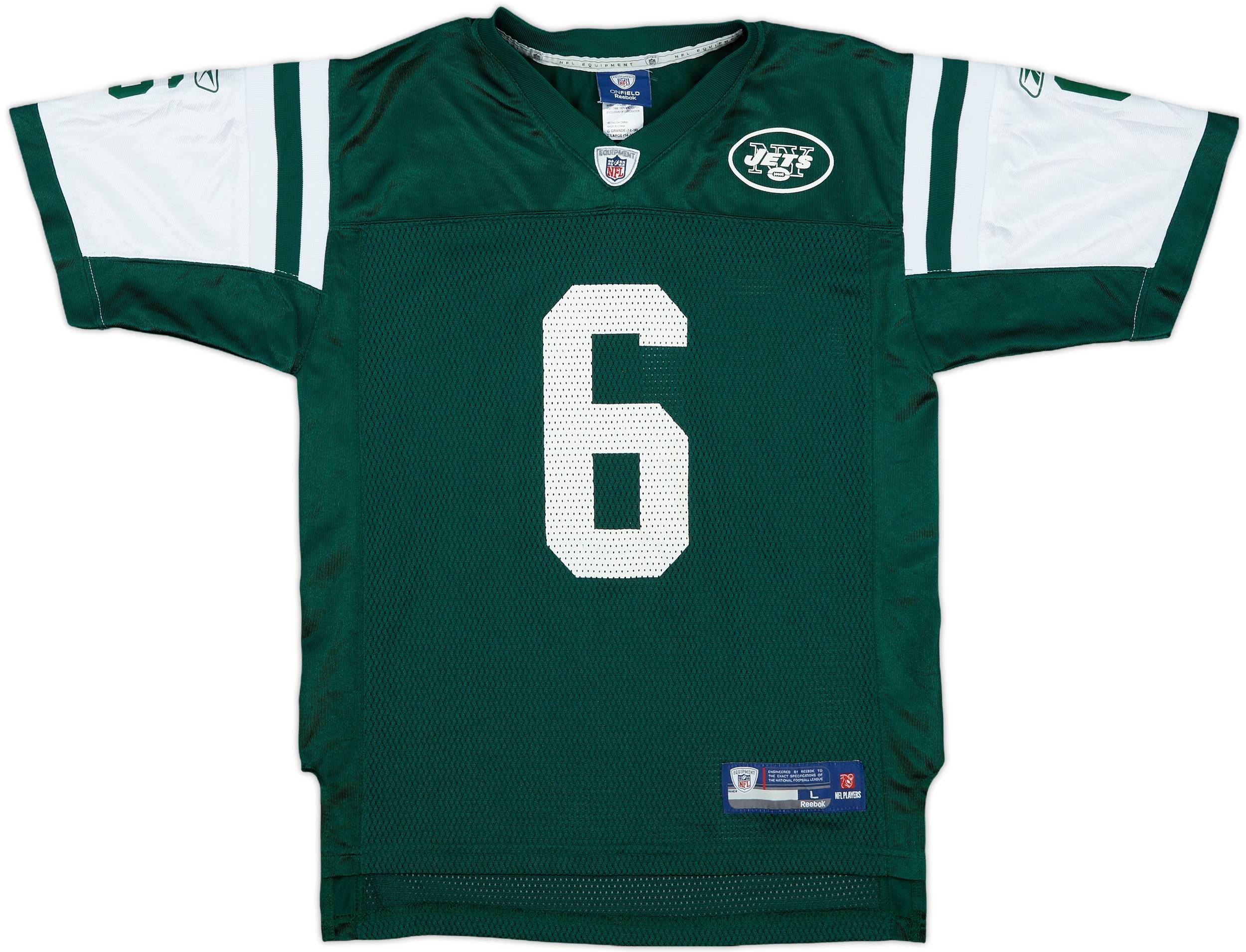 2009 New York Jets Sanchez #6 Reebok On Field Home Jersey