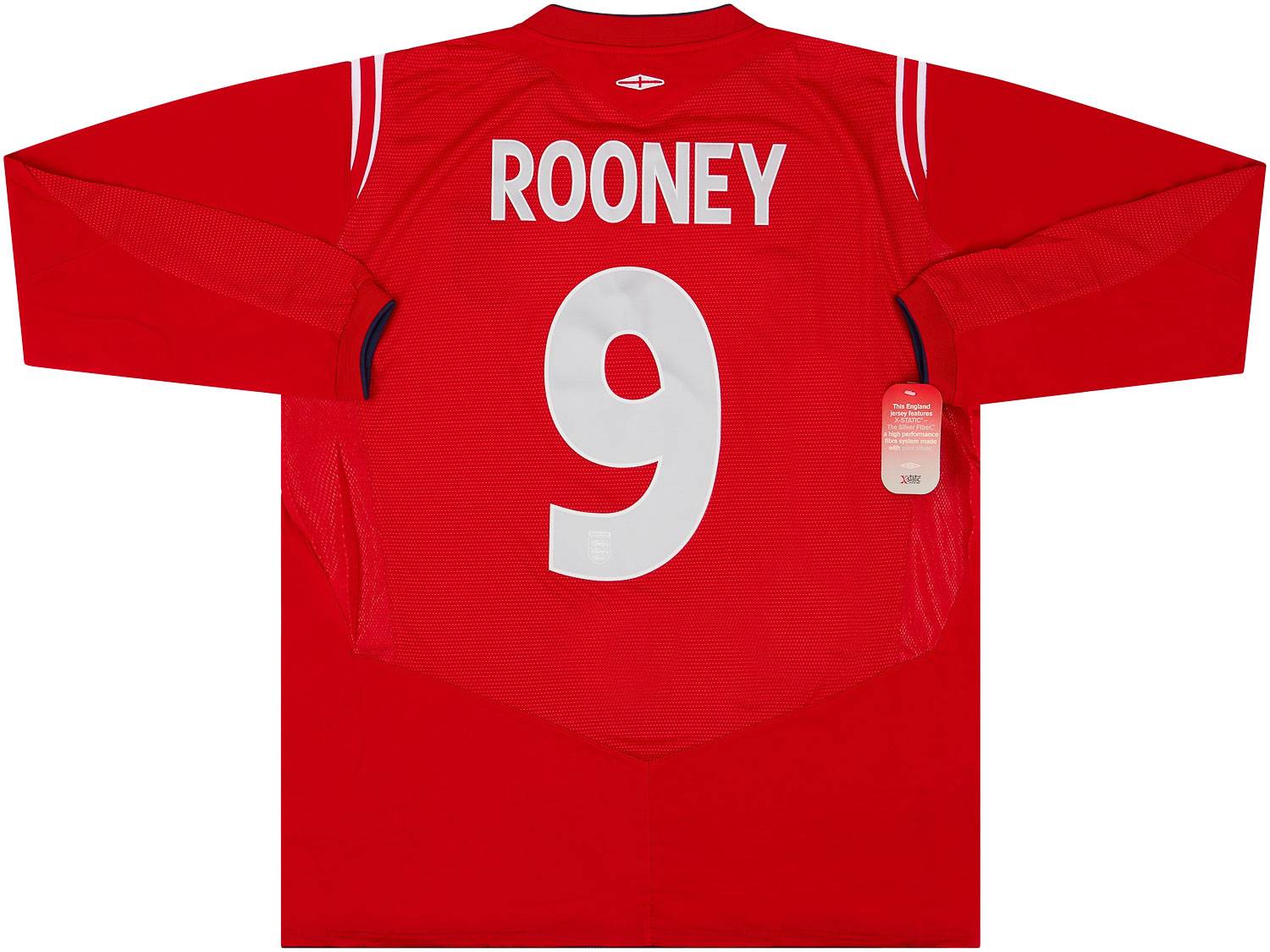 2004-06 England Away L/S Shirt Rooney #9 XXL