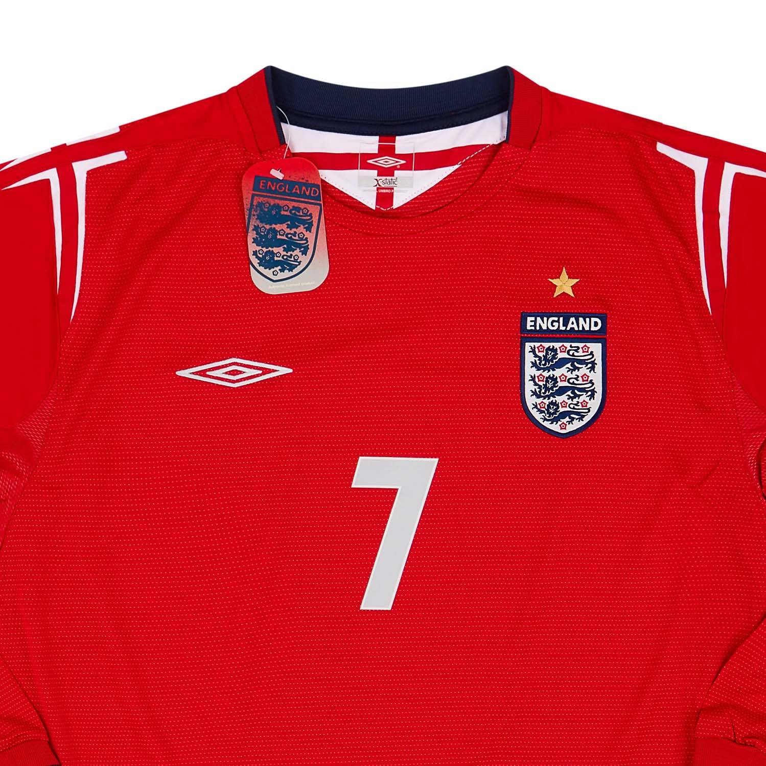 2004-06 England Away L/S Shirt Beckham #7 XXL