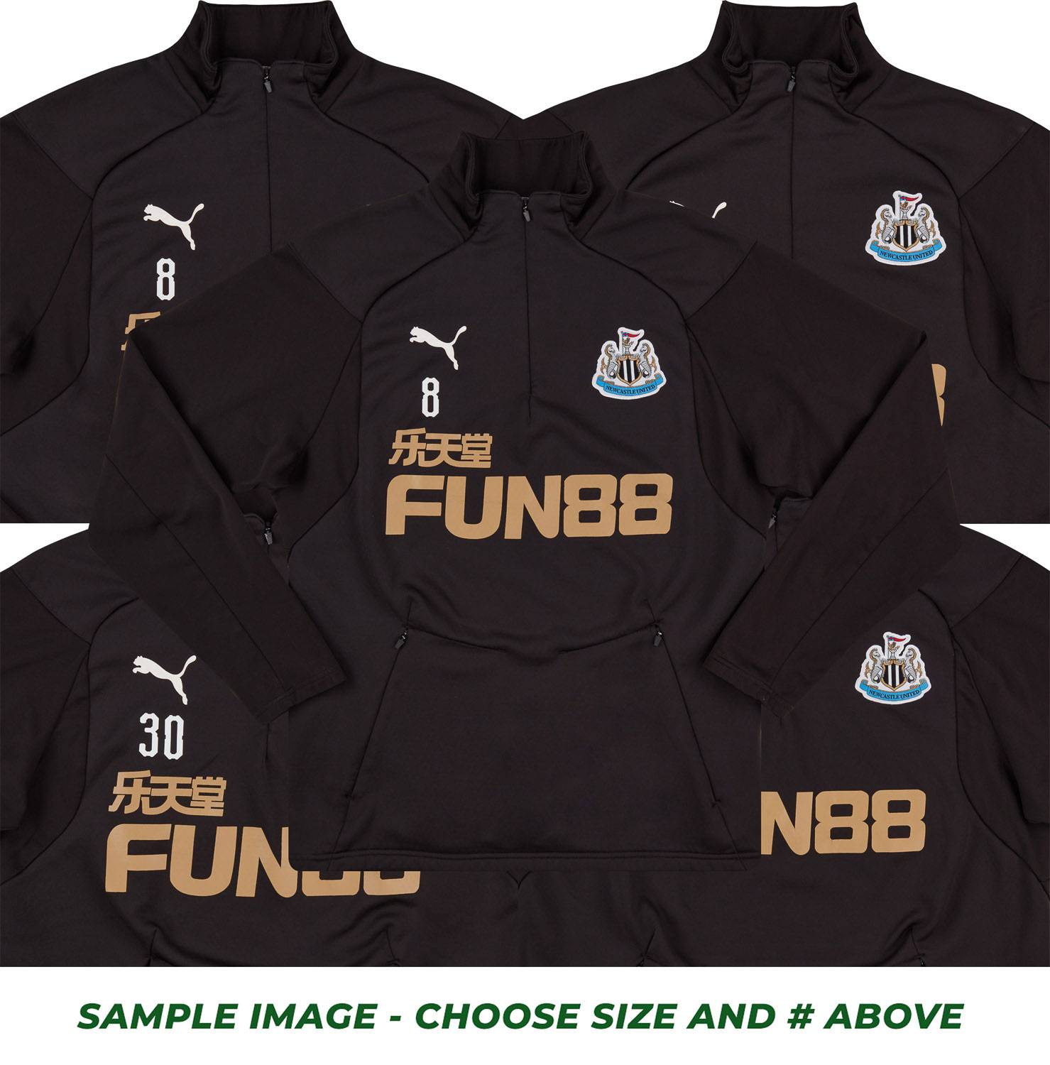 2018-19 Newcastle Player Worn 1/2 Zip Training Top # (Very Good) L