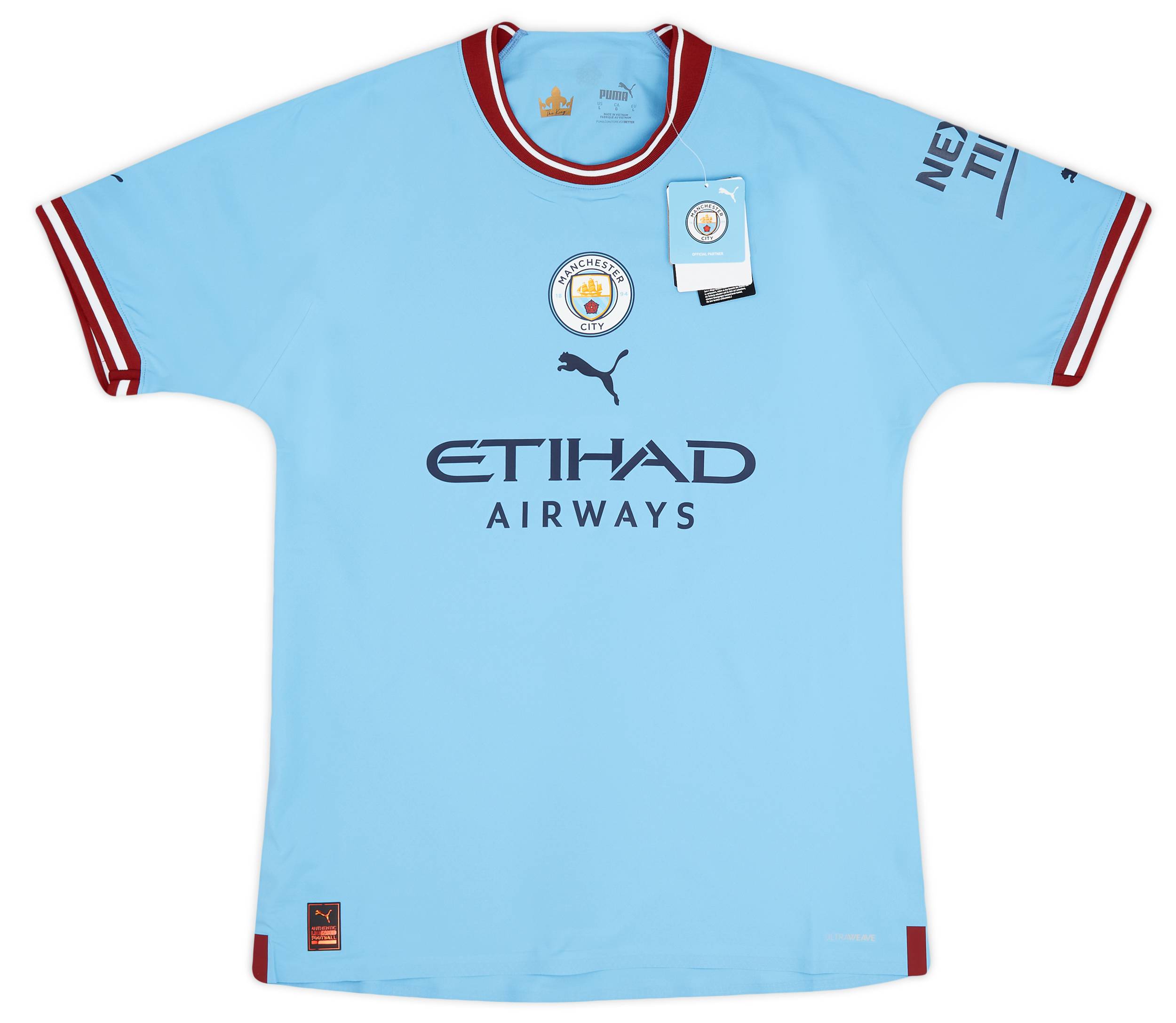 2022-23 Manchester City Player Issue Home European Shirt