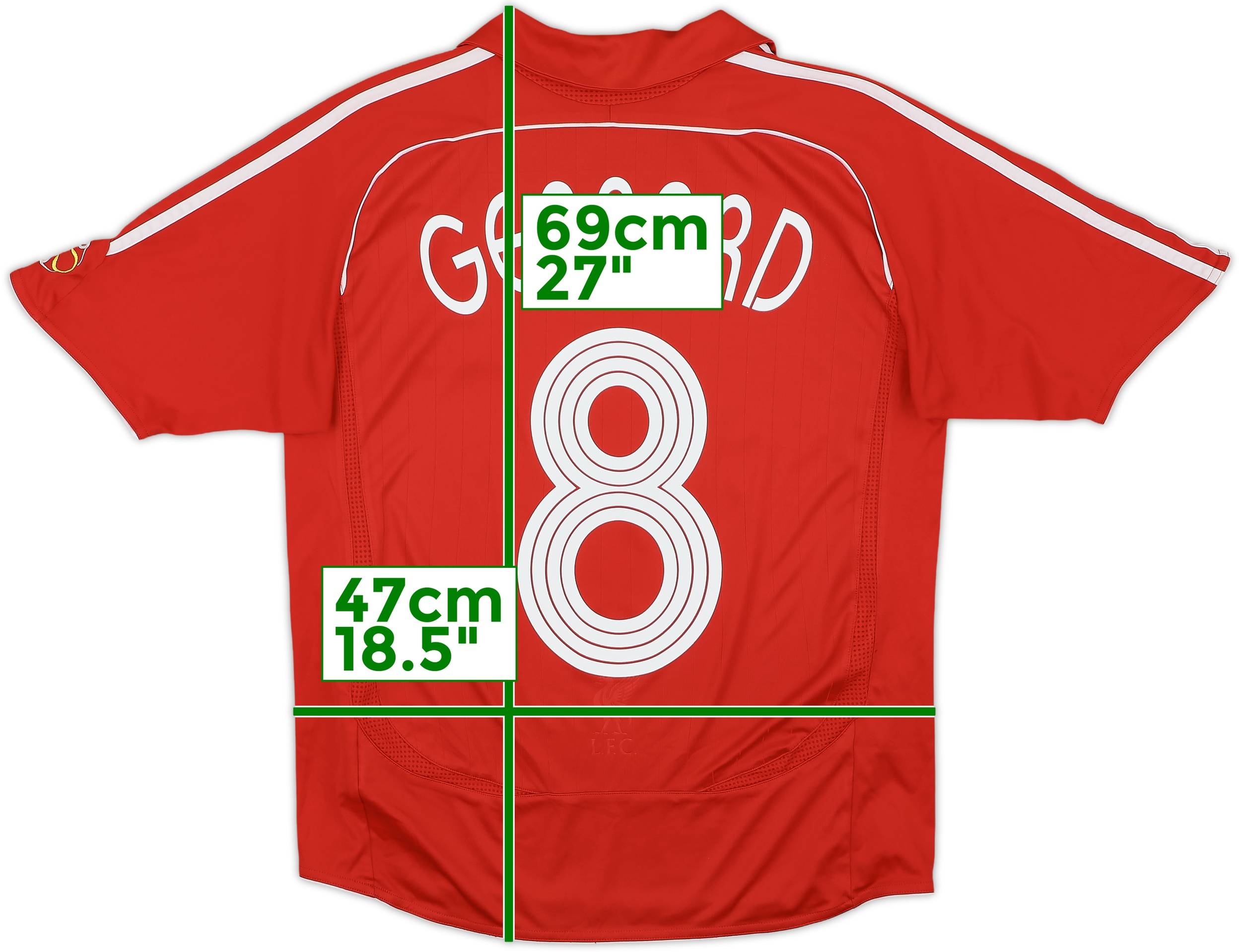 パーツ Gerrard 2006-08 Liverpool Home Shirt Gerrard #8 - 8/10 - (L.Boys)