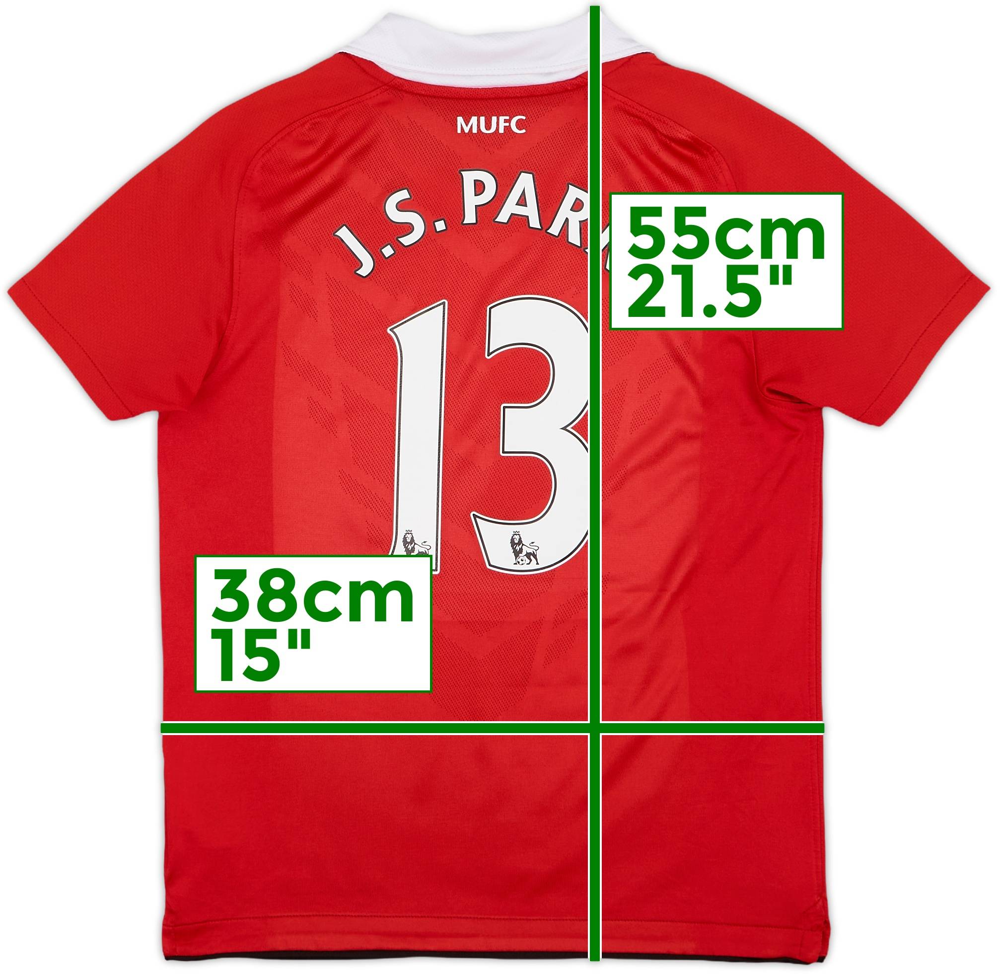 2010-11 Manchester United Home Shirt J.S.Park #13 - 8/10