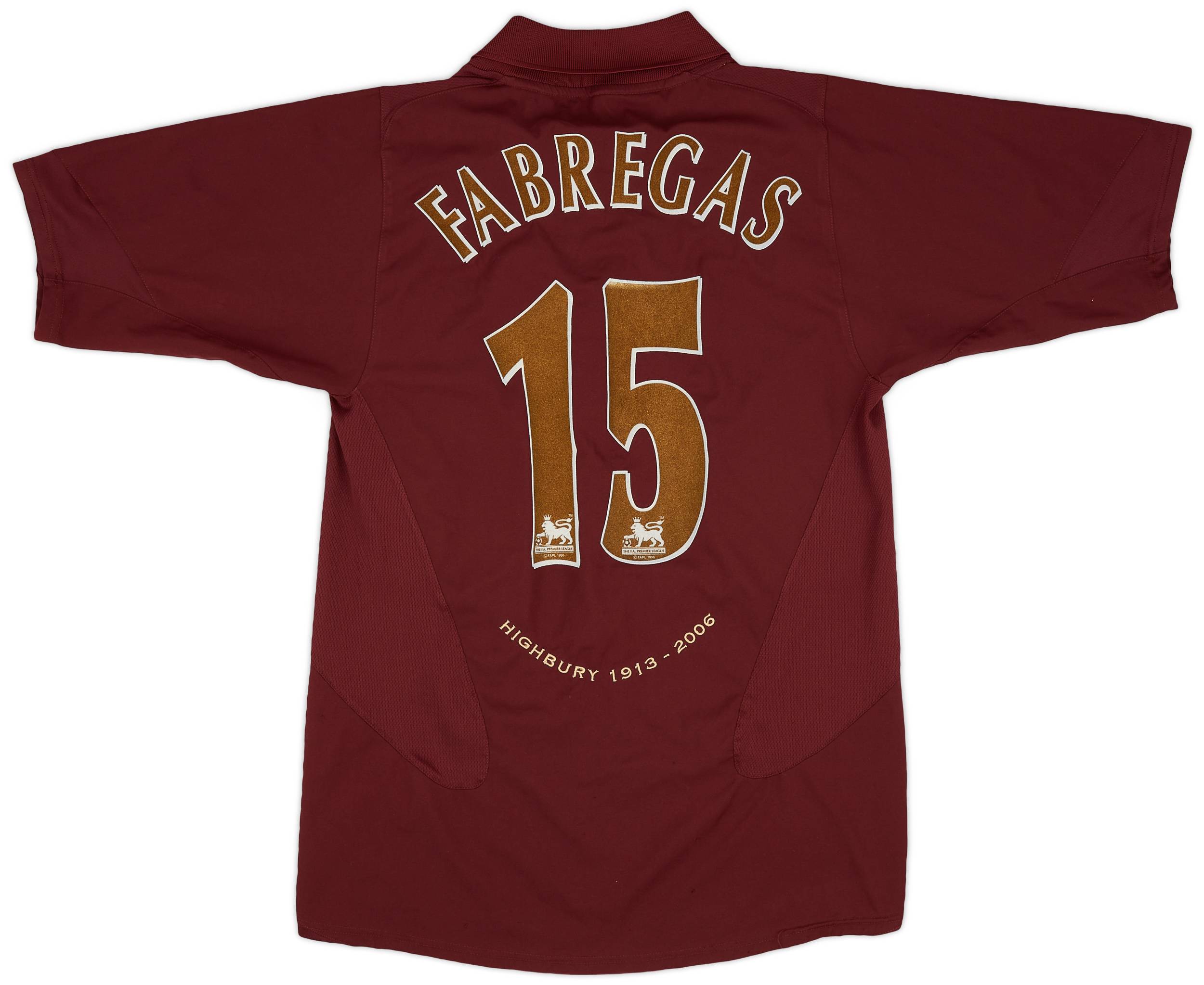 2005 06 Arsenal Home Shirt Fabregas 15 5 10 S