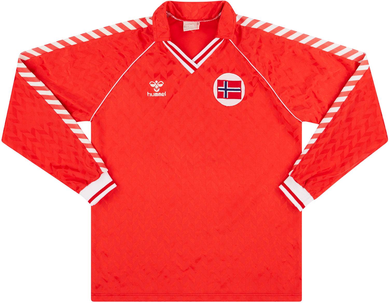 1987 Norway Match Worn Home L/S Shirt #15 (Berg) v East Germany