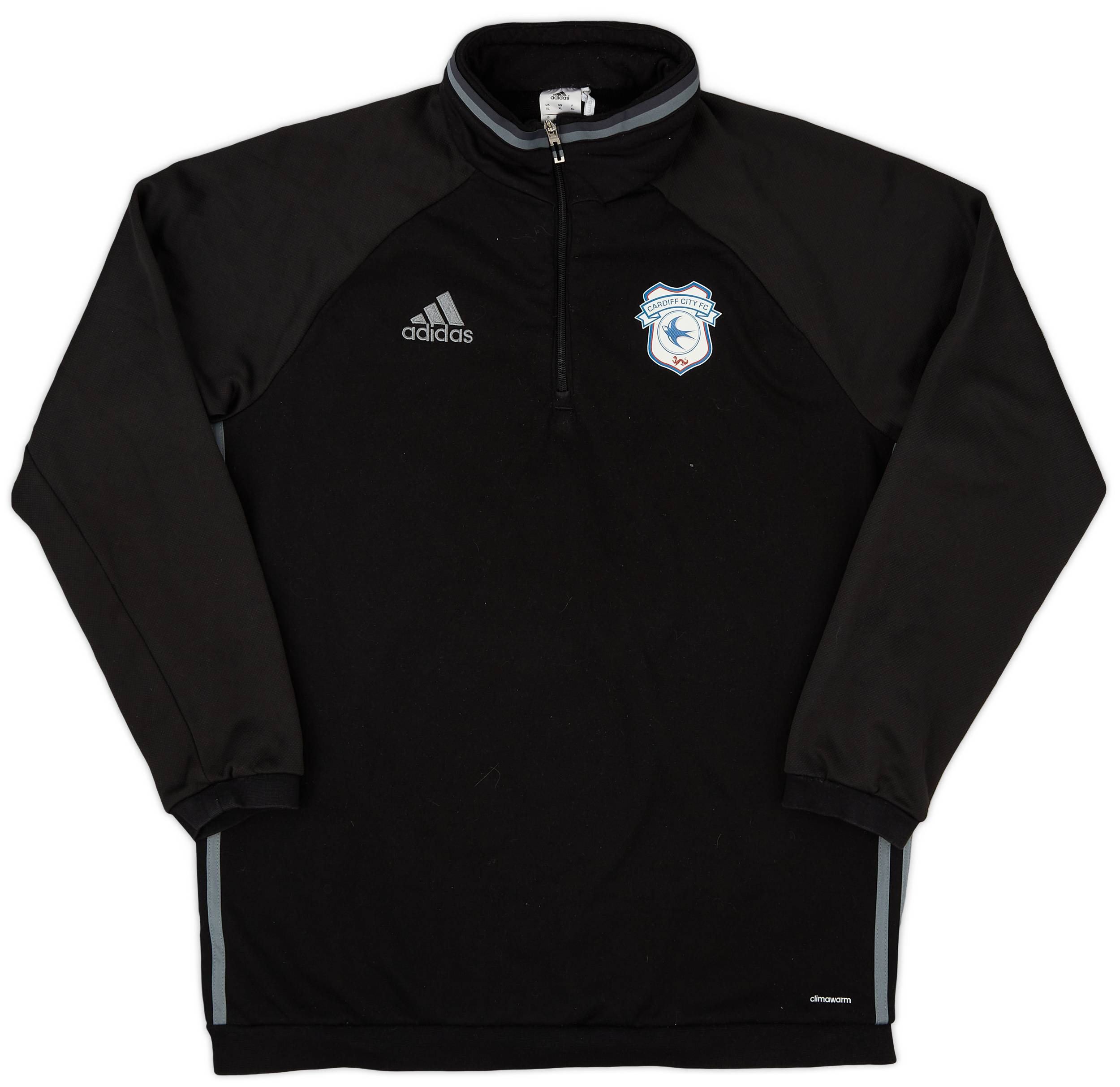 2015-16 Cardiff City adidas 1/4 Zip Sweat Top - 8/10 - (XL)