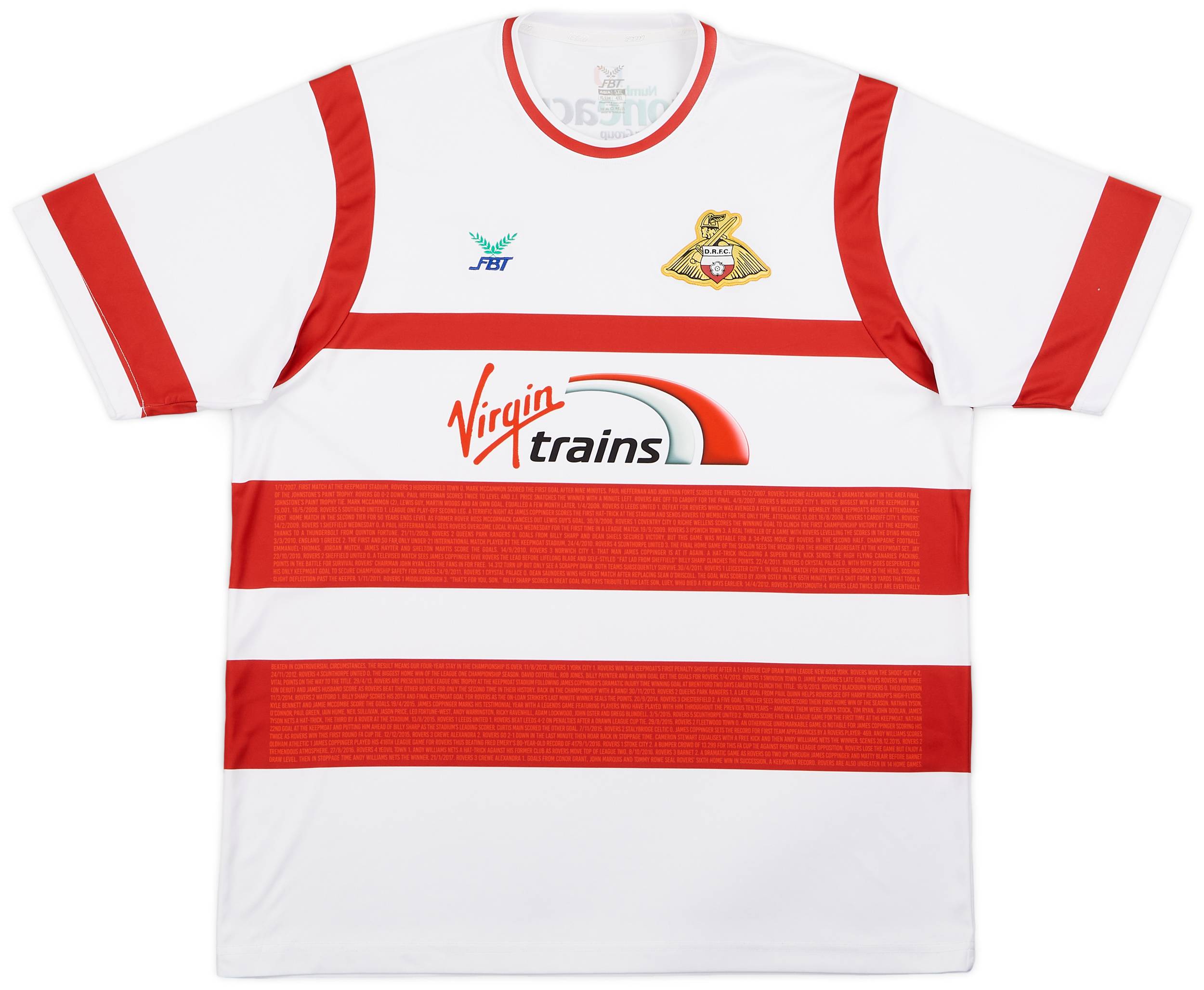 2017-18 Doncaster Rovers Home Shirt - 9/10 - (4XL)