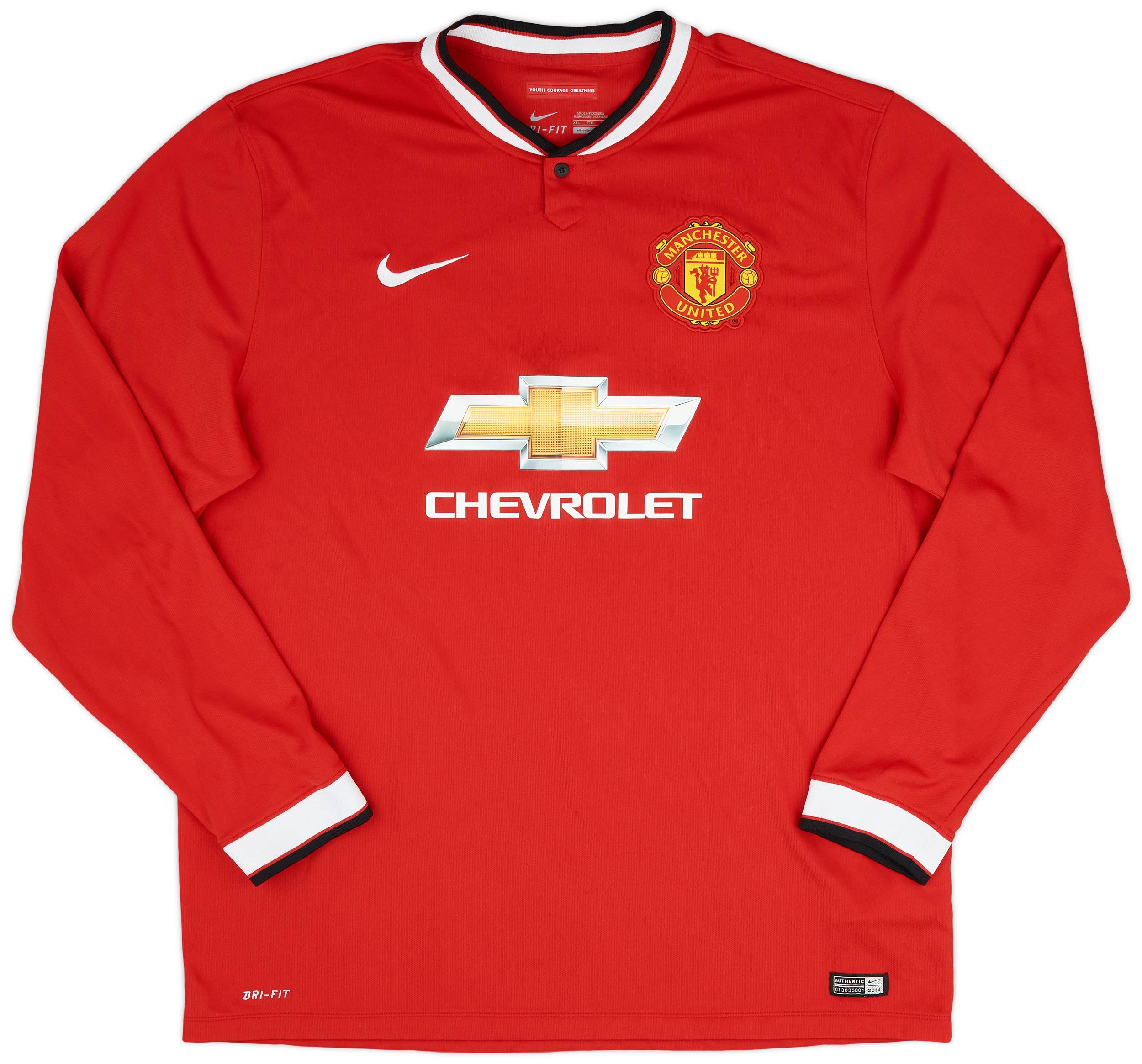 2014 15 Manchester United Home L S Shirt 9 10 XXL