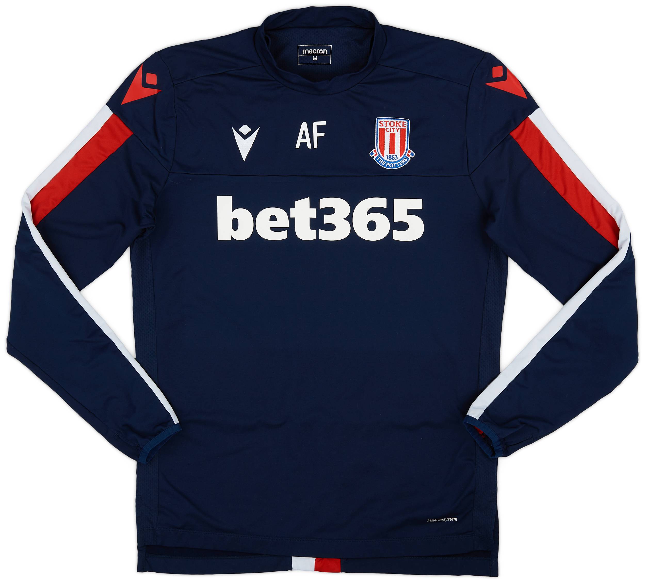 2019-20 Stoke City Staff Issue Macron L/S Training Top "AF" - 8/10 - (M)