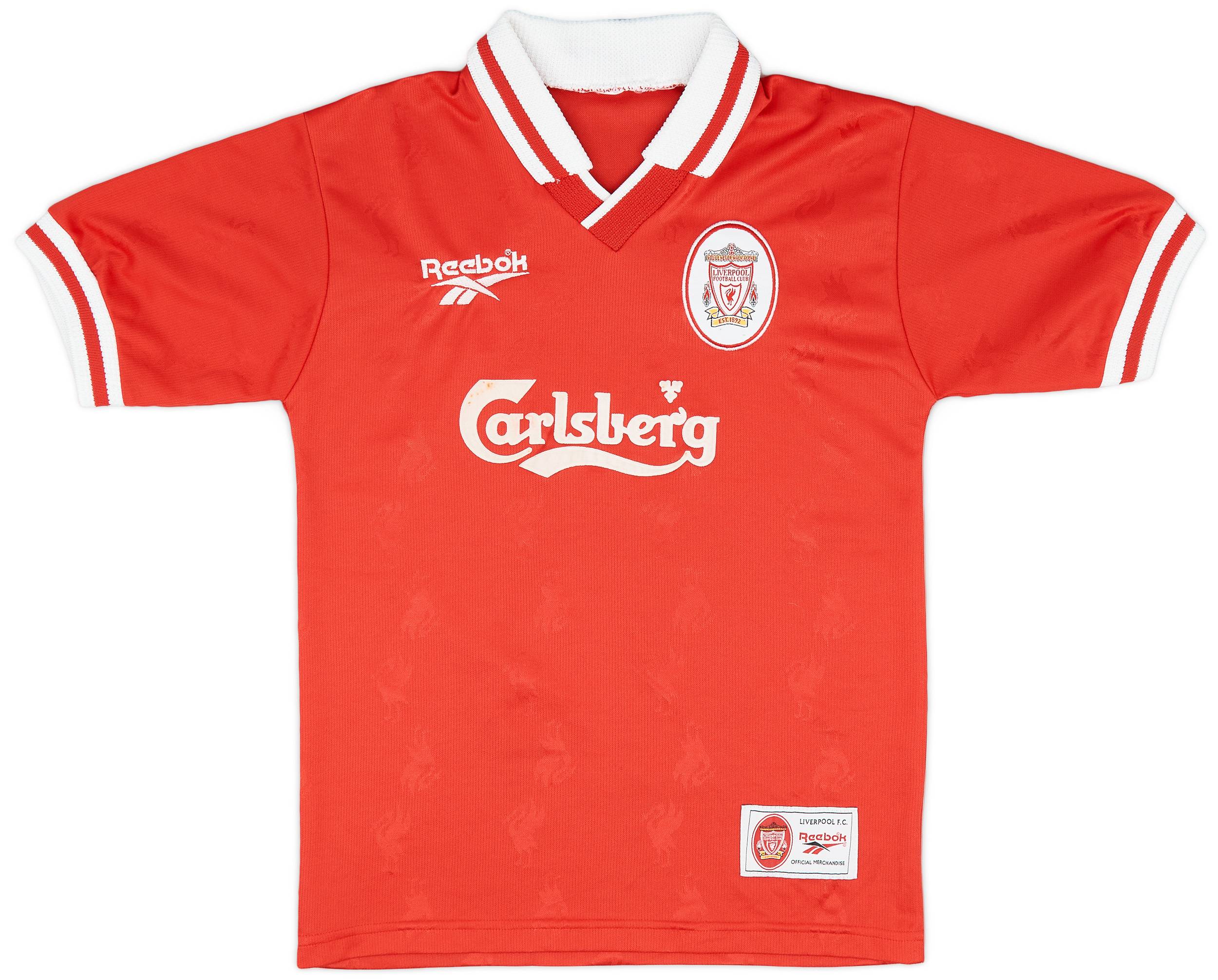 1996-98 Liverpool Home Shirt - 7/10 - (Y)