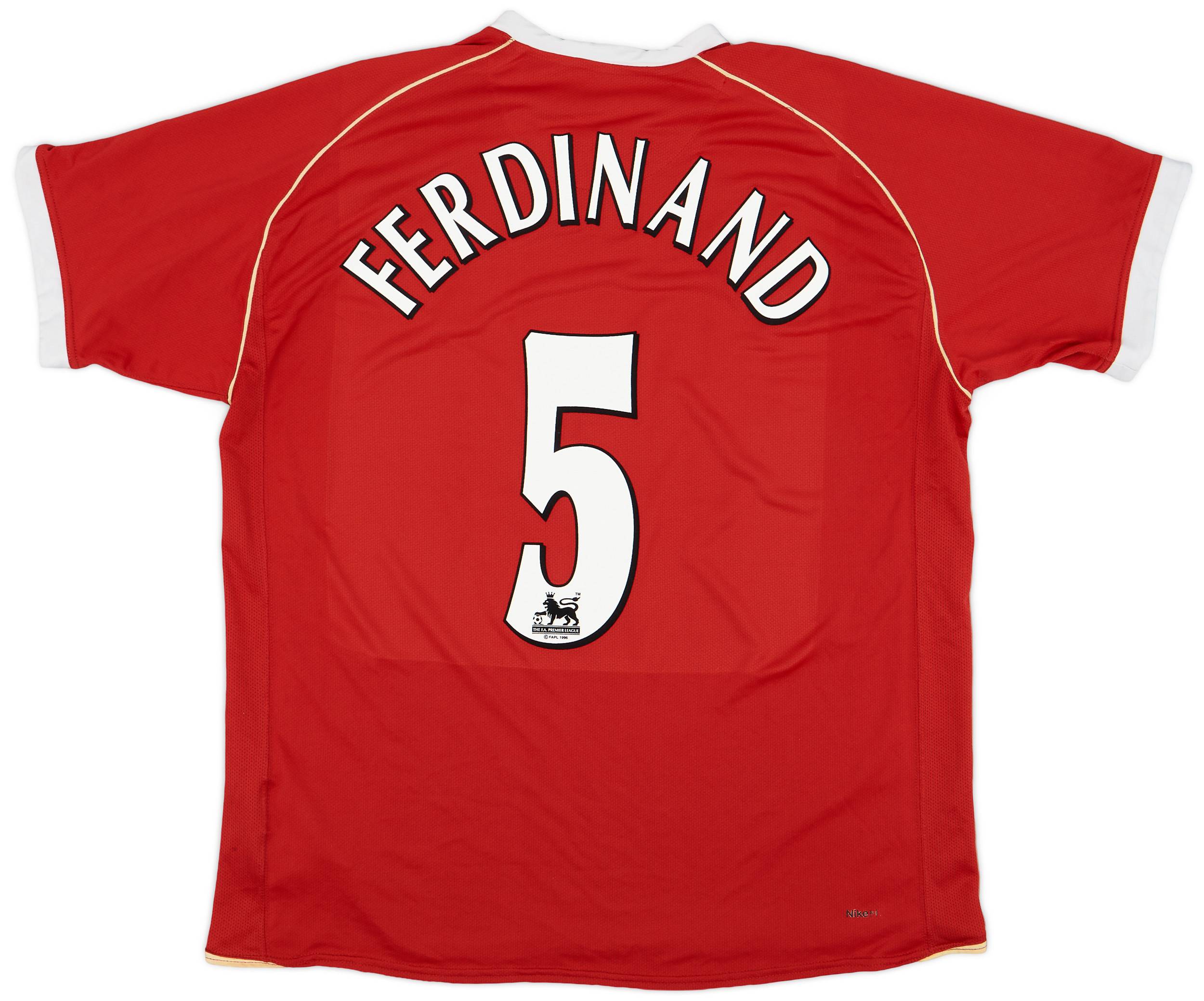 激安本物 2006-07 (XL) - 7/10 - #5 Ferdinand Shirt Home United Manchester 応援グッズ