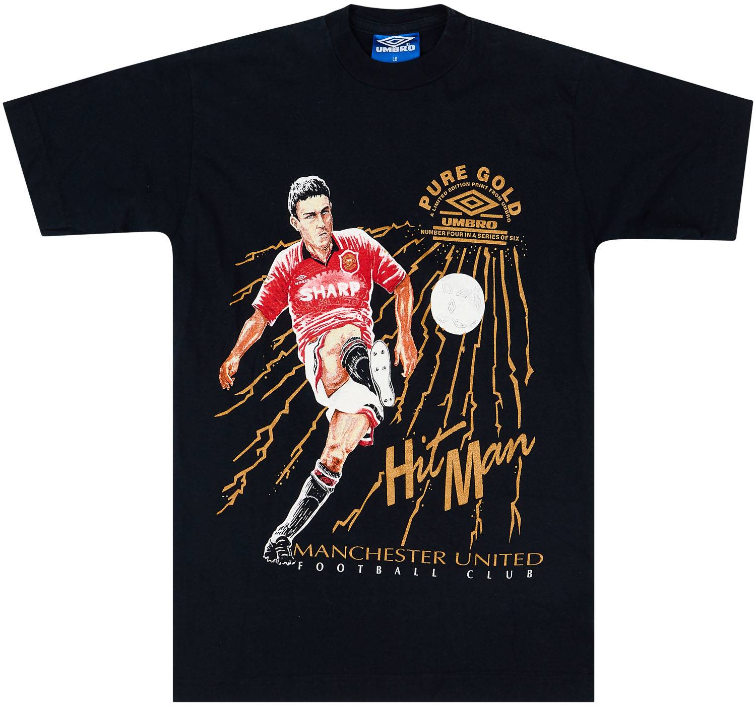90s Manchester United Umbro Fan Tee Sharpe #5 - 6/10 - (L.Boys)