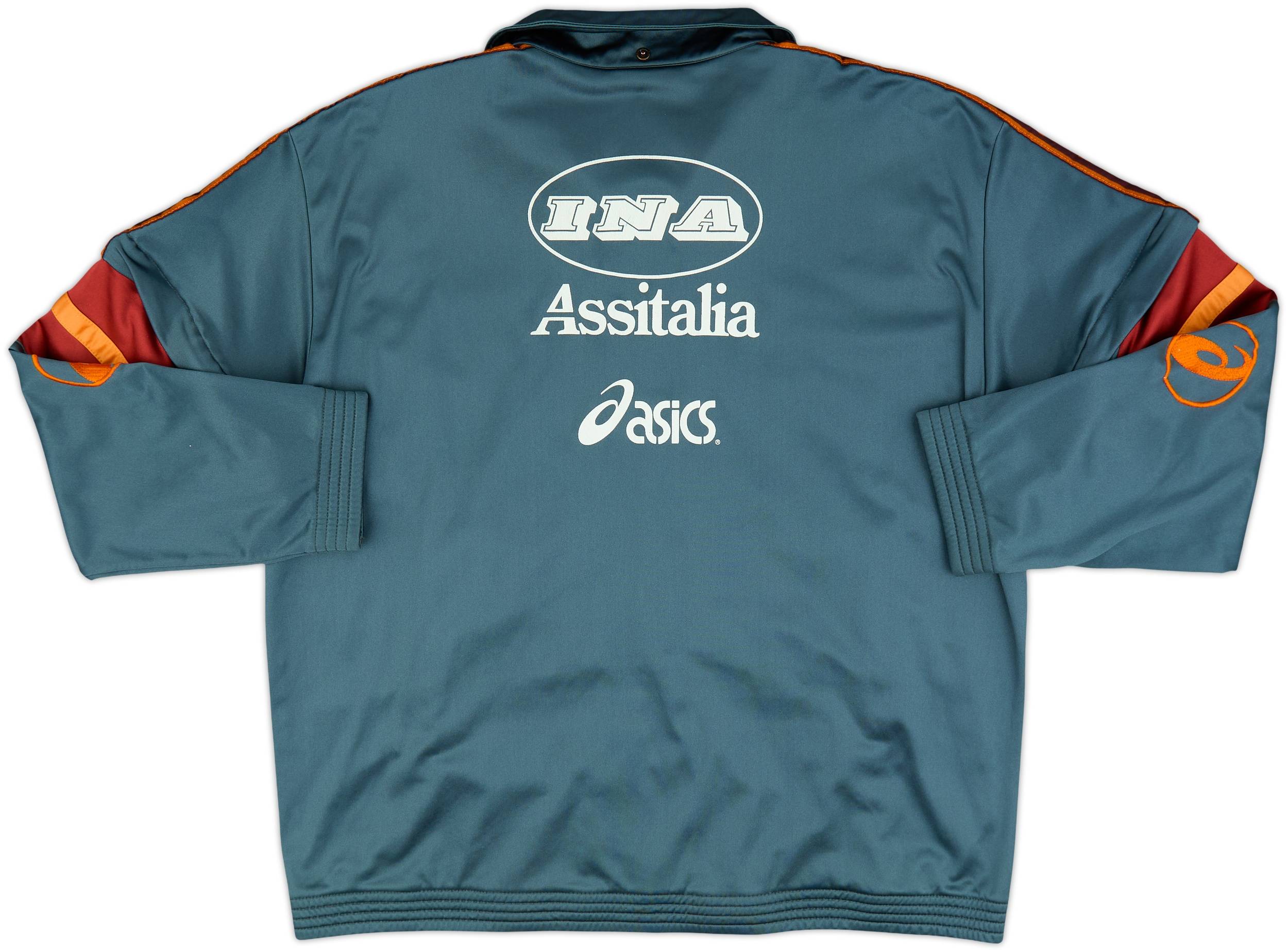 R21古着イタリア製1995-96 asics ASローマ背番号8スタットゥート 1995-96 Roma Asics Track Jacket - 8/10 - (XL)